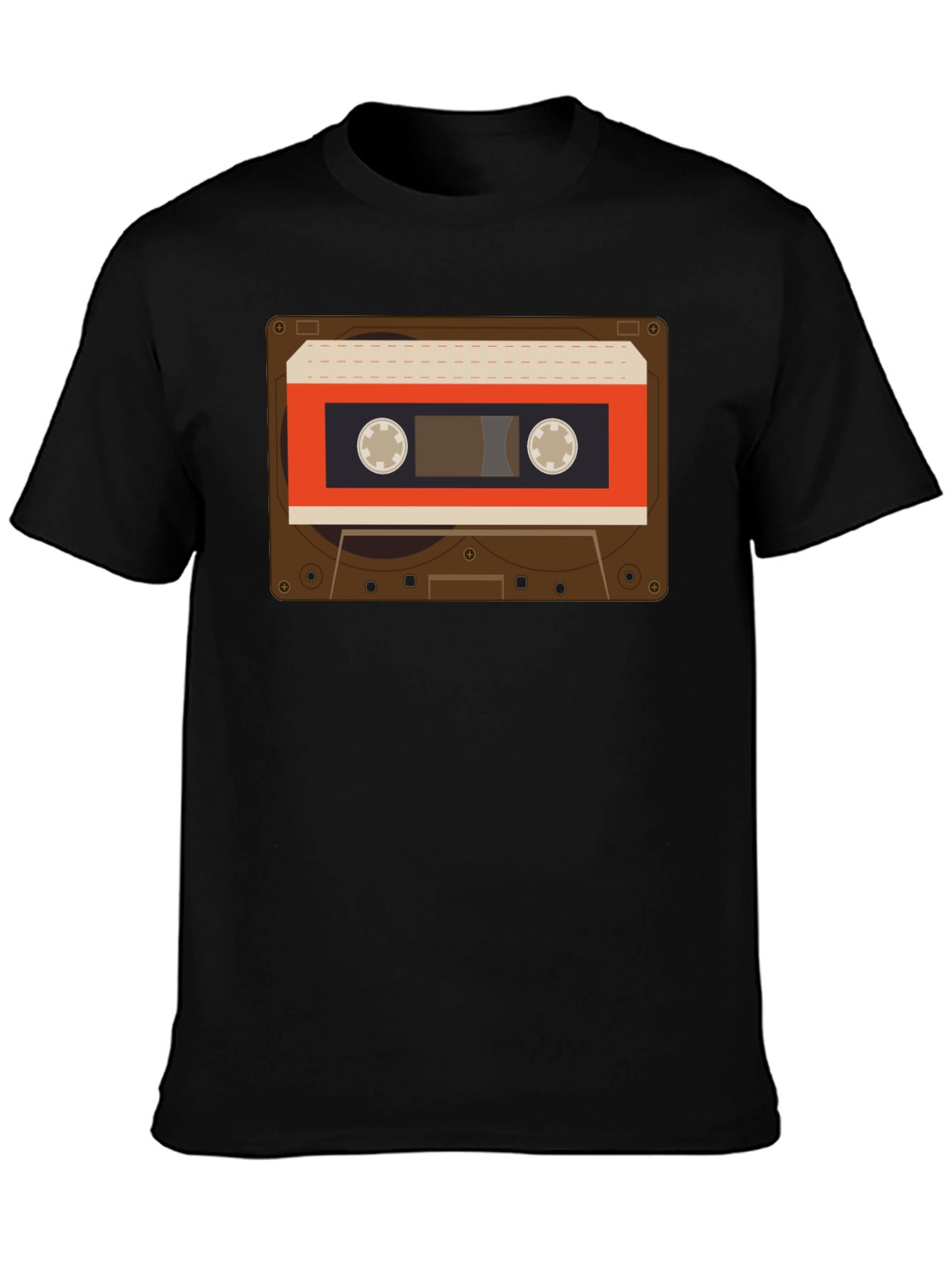 Black Retro Cassette Tape Graphic T-Shirt - Vintage Style view 3