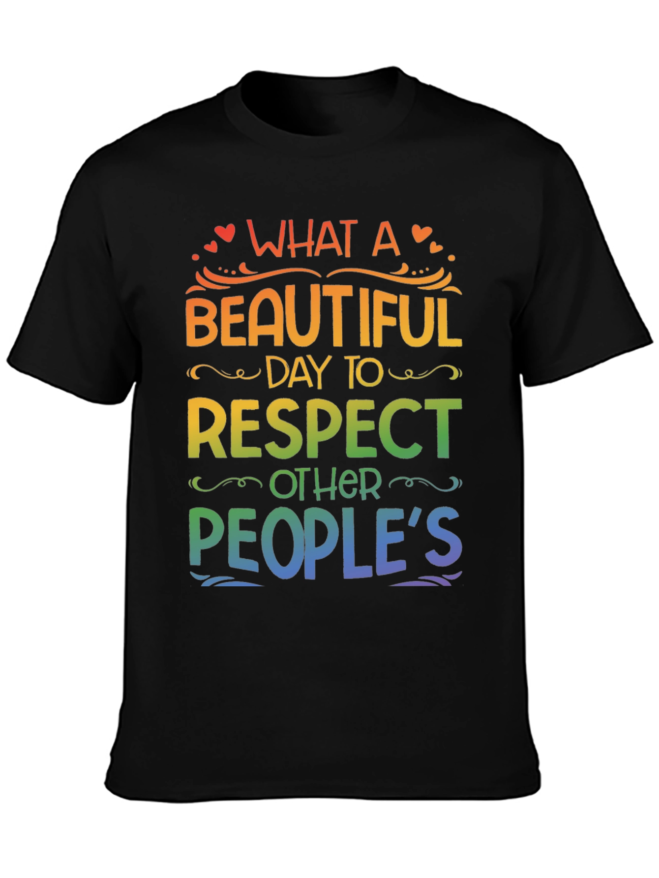 Black Rainbow Respect T-Shirt view 3
