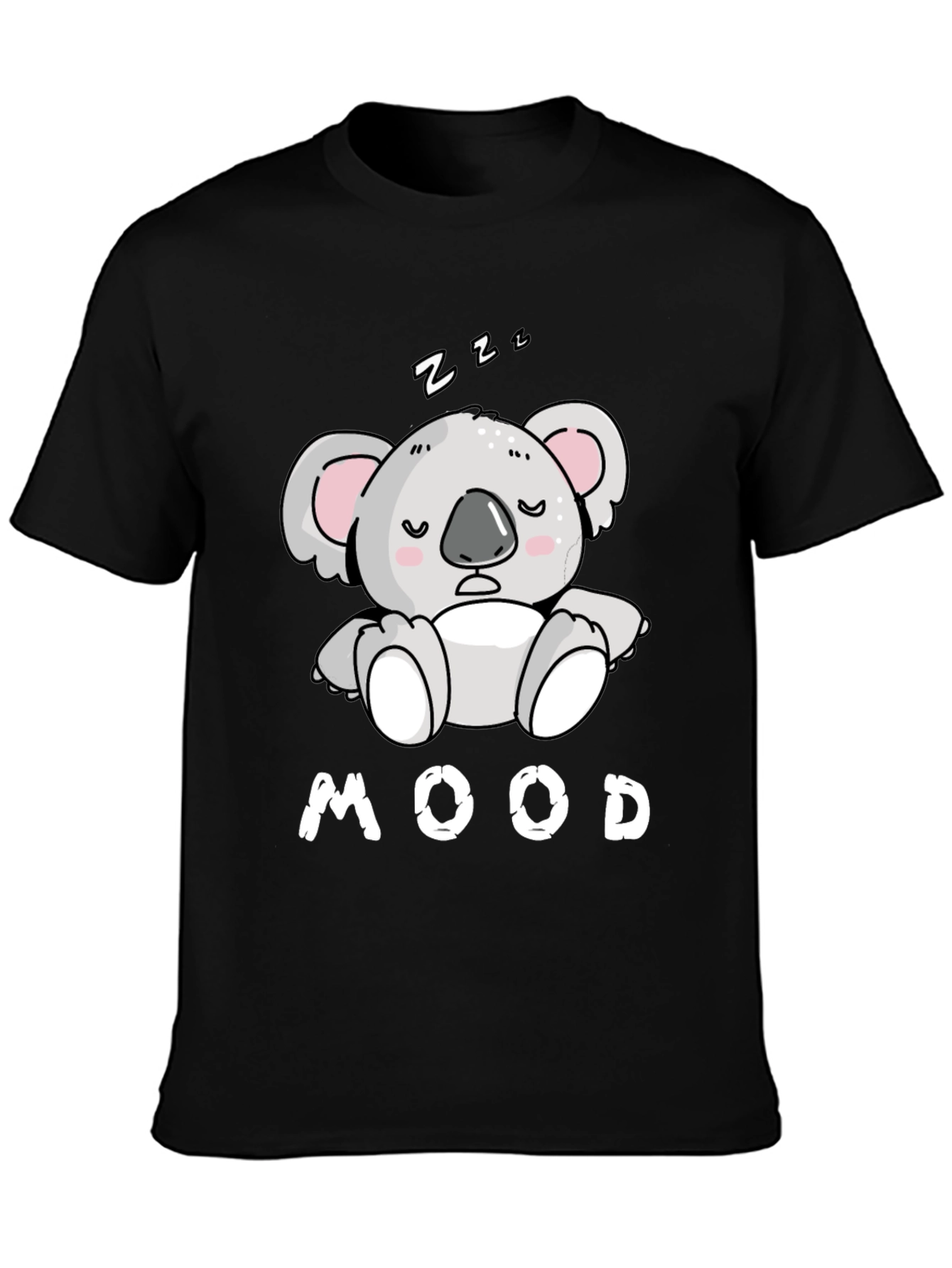 Mood Koala T-Shirt - Black Cotton Tee for Relaxed Days - 3