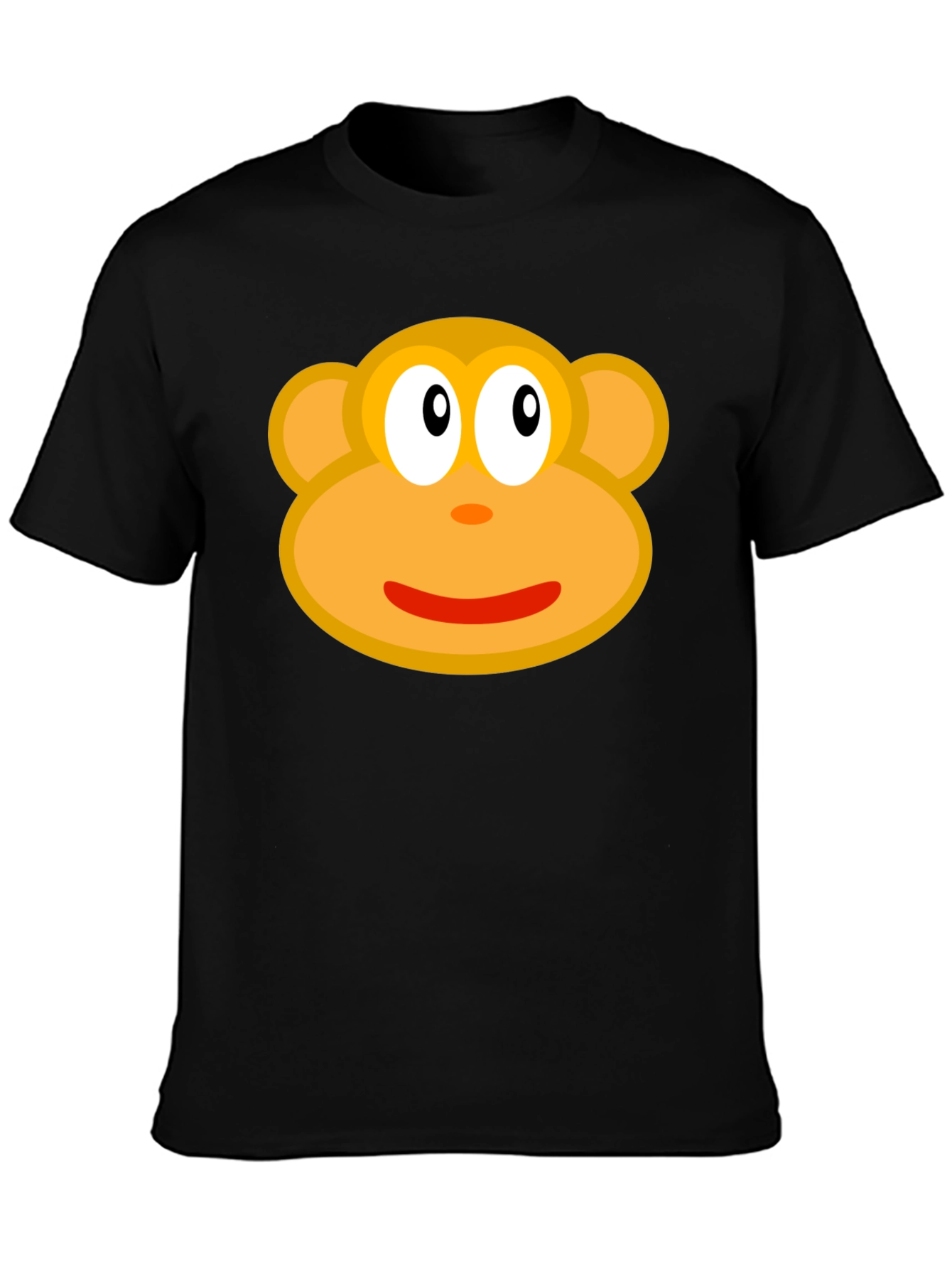 Black Monkey Face Graphic Tee - Black Cotton T-Shirt view 3