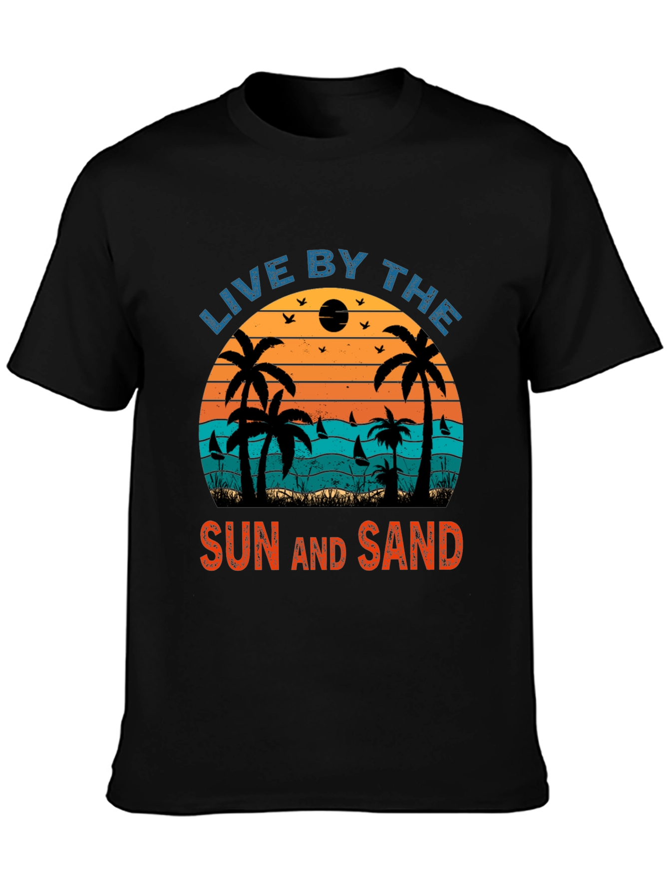 Black Live By The Sun and Sand Graphic T-Shirt view 3