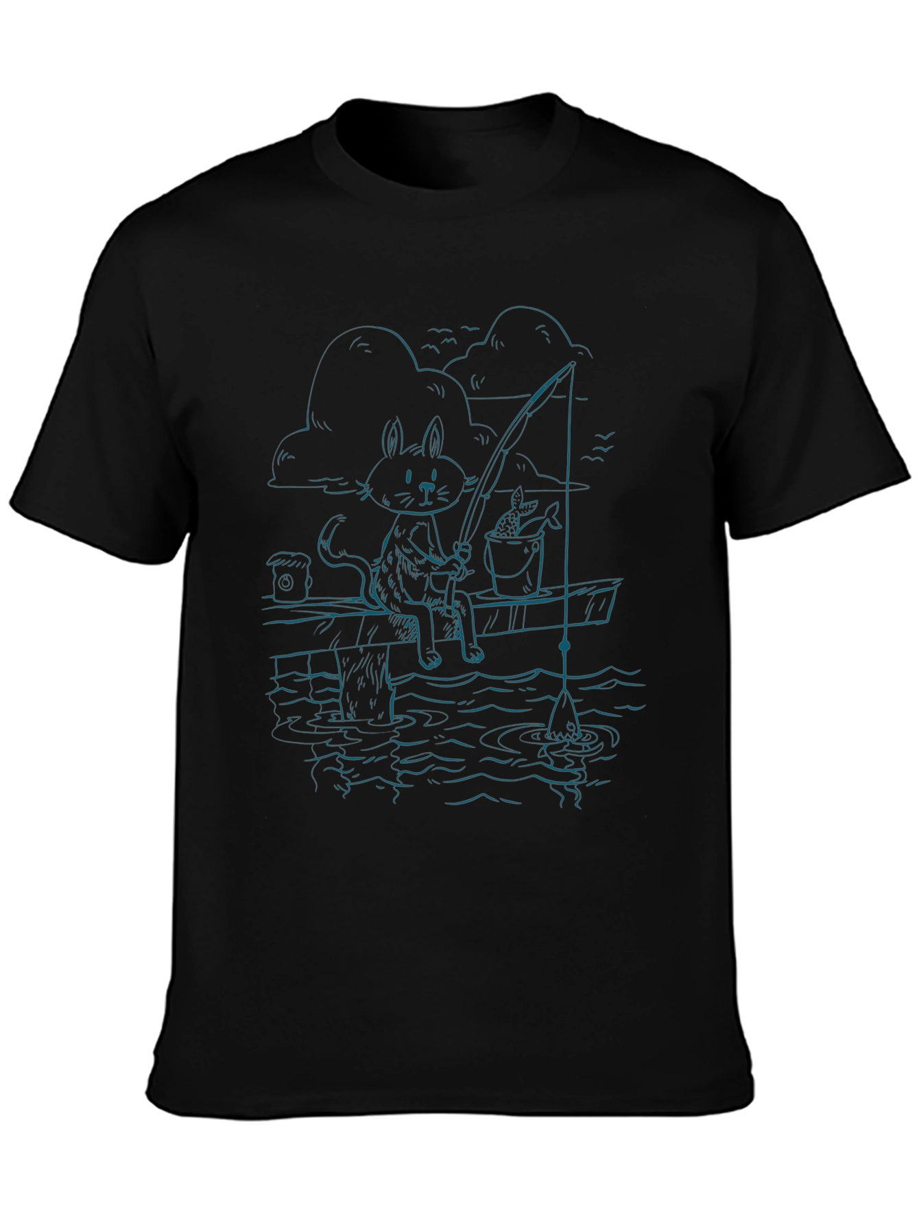 Black Cat Fishing T-Shirt - Relaxed Fit view 3