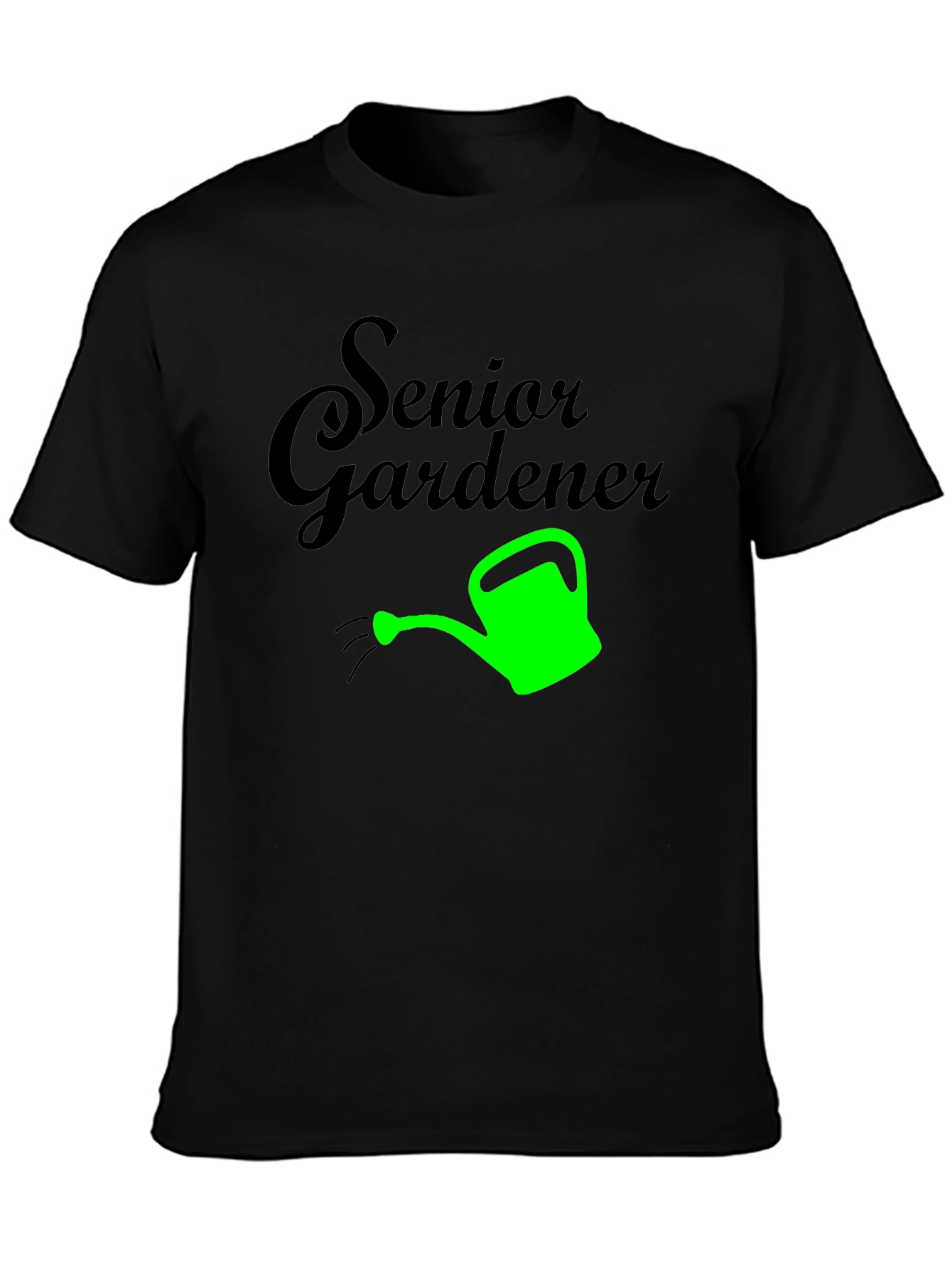 Black Senior Gardener T-Shirt - Black Graphic Tee view 3