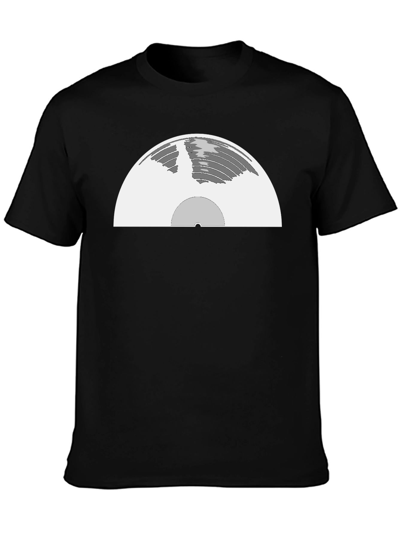 Black Retro Vinyl Record Graphic Tee view 3