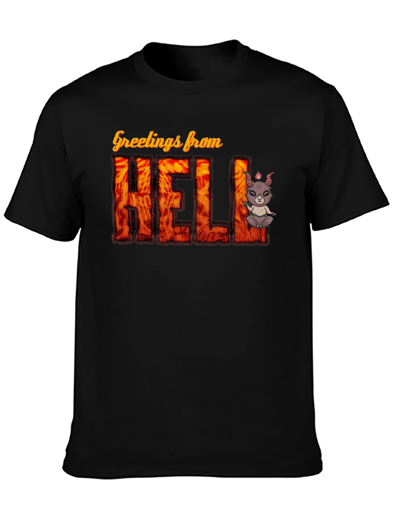 Black Greetings From Hell T-Shirt view 3