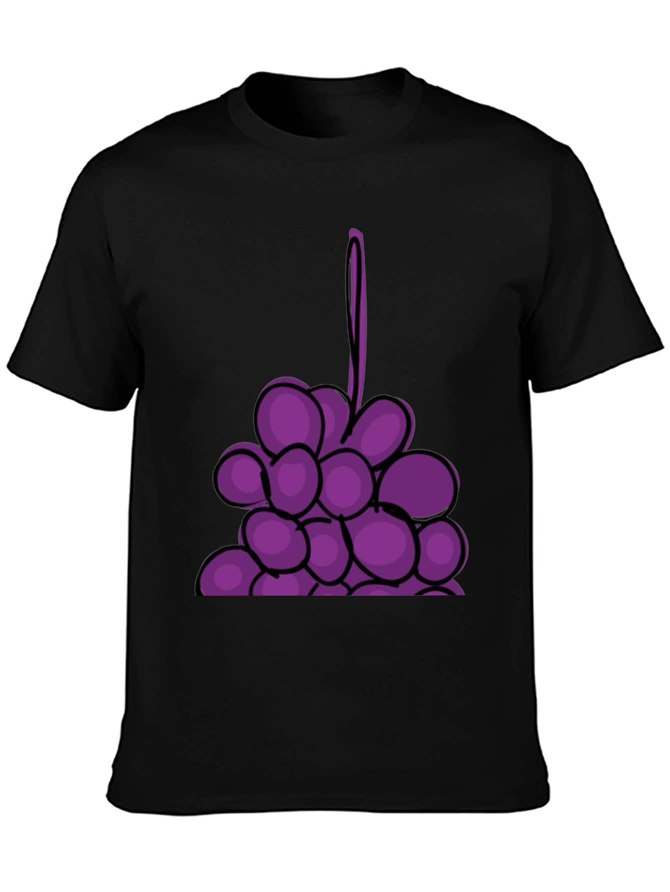 Black Grape Graphic Black T-Shirt - Fruit Lover's Tee view 3