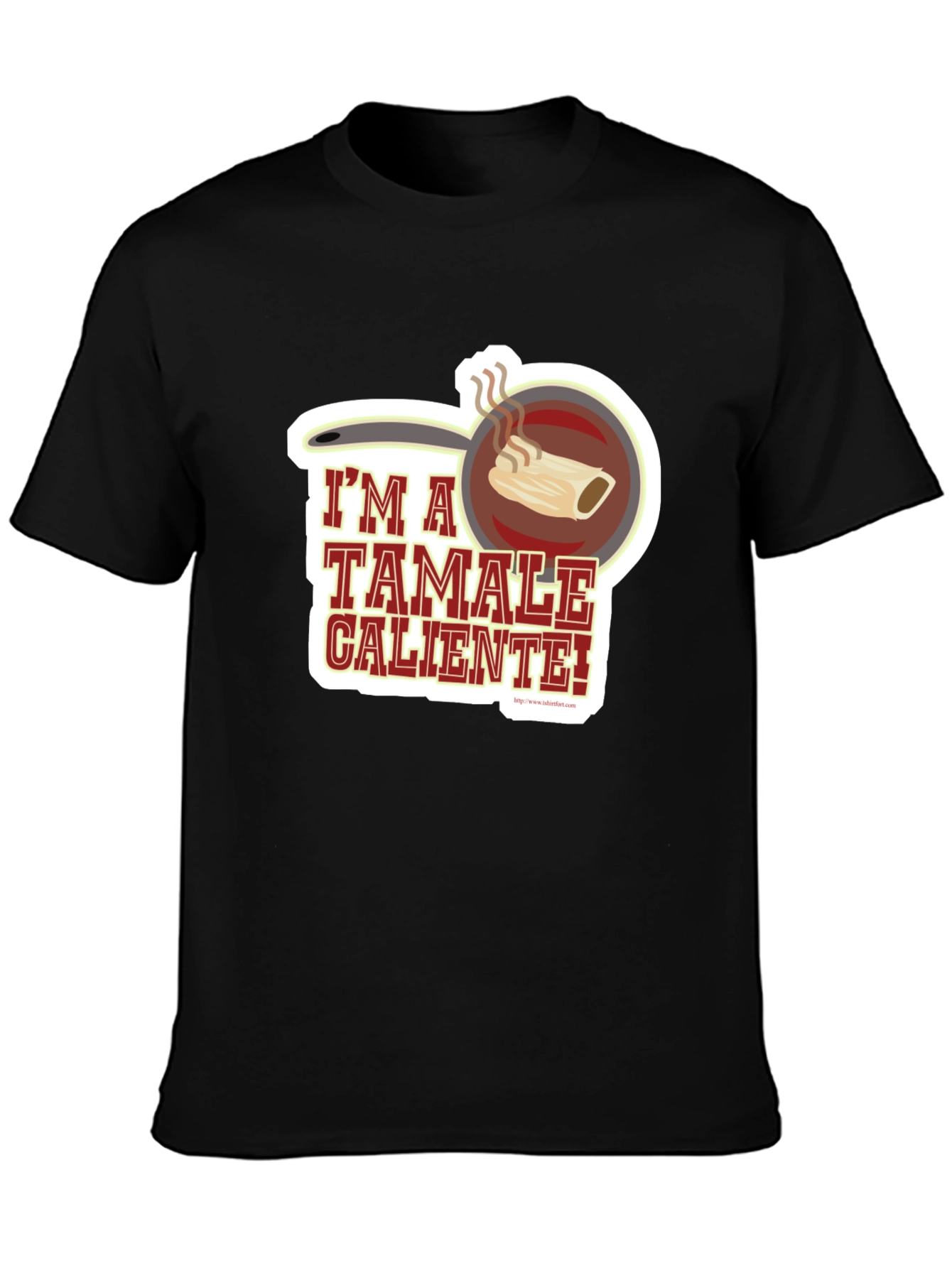 Black I'm a Tamale Caliente! T-Shirt - Funny Foodie Tee view 3