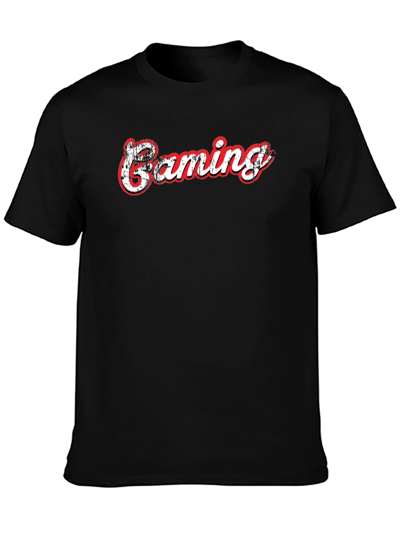 Black Gaming T-Shirt - Black Cotton Graphic Tee view 3