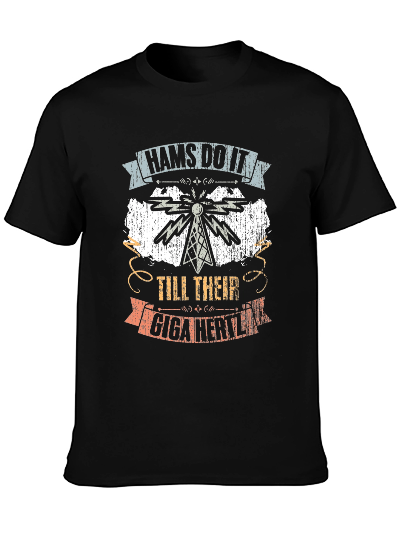 Black Hams Do It Radio Operator T-Shirt view 3