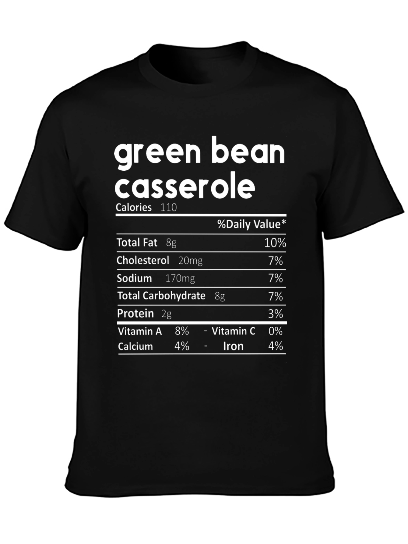 Green Bean Casserole Nutrition Facts T-Shirt - 3