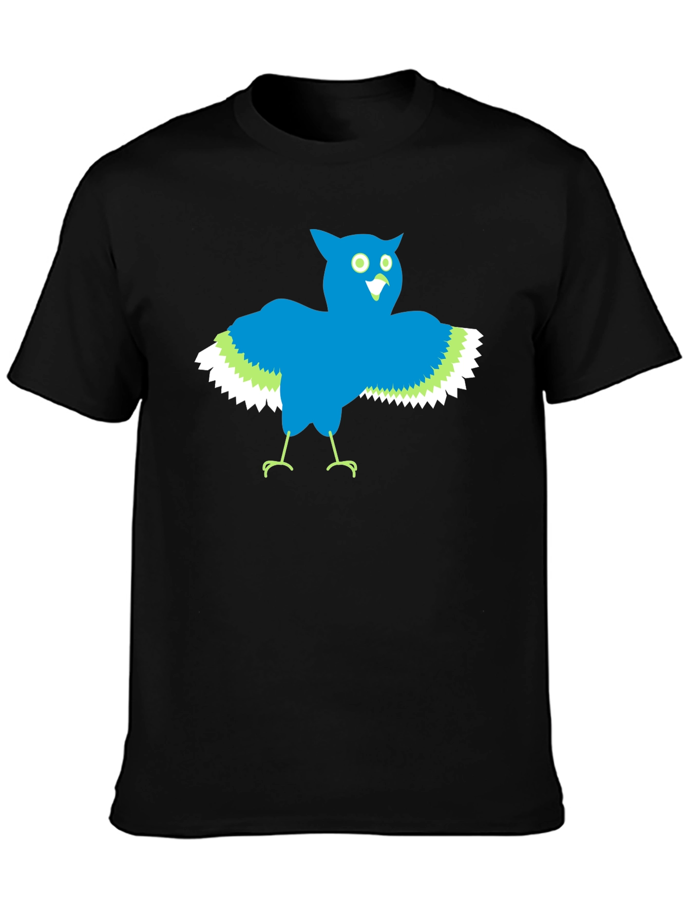 Black Funny Owl Graphic Black T-Shirt view 3
