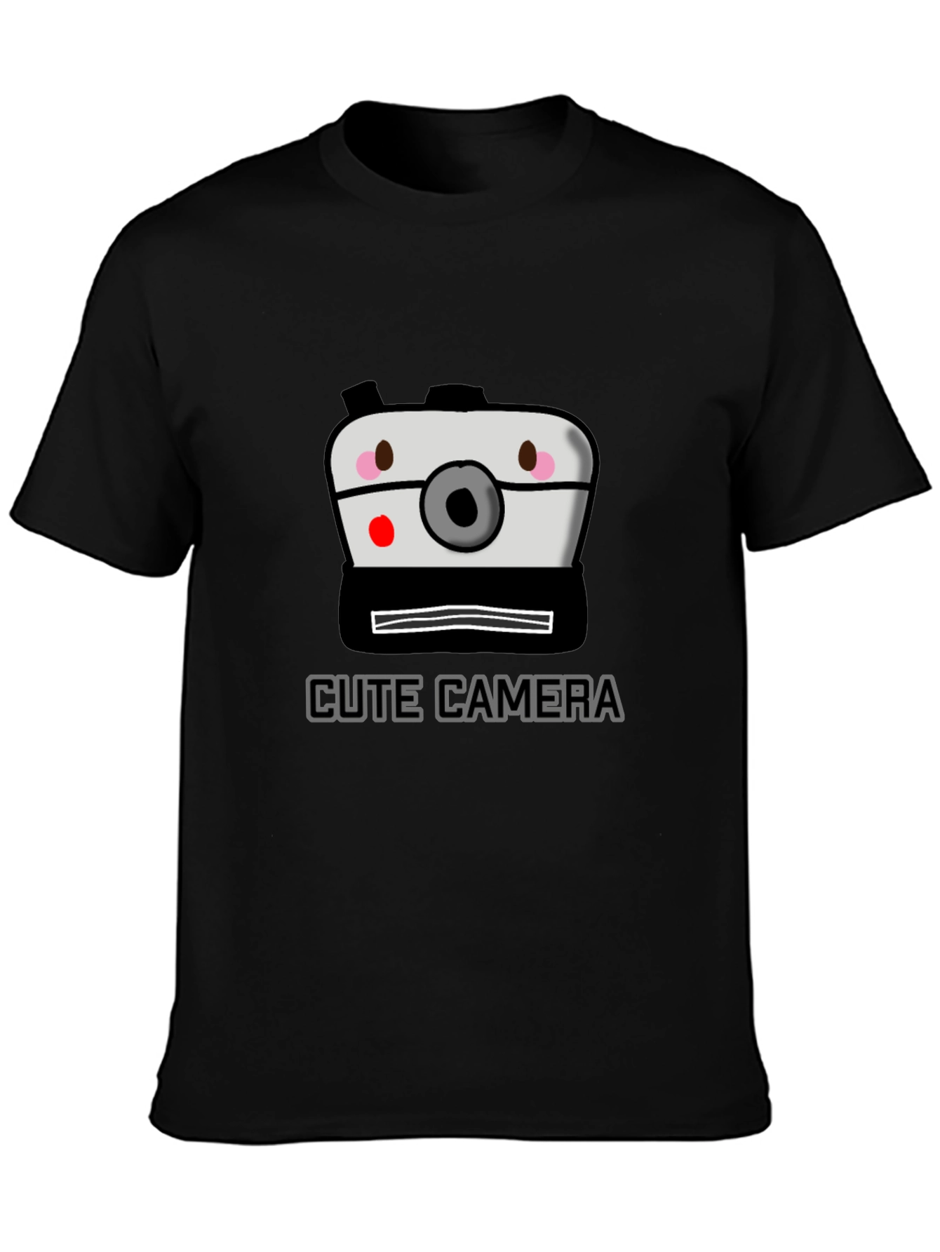 Black Cute Camera Graphic Tee - Fun Photo Shirt view 3