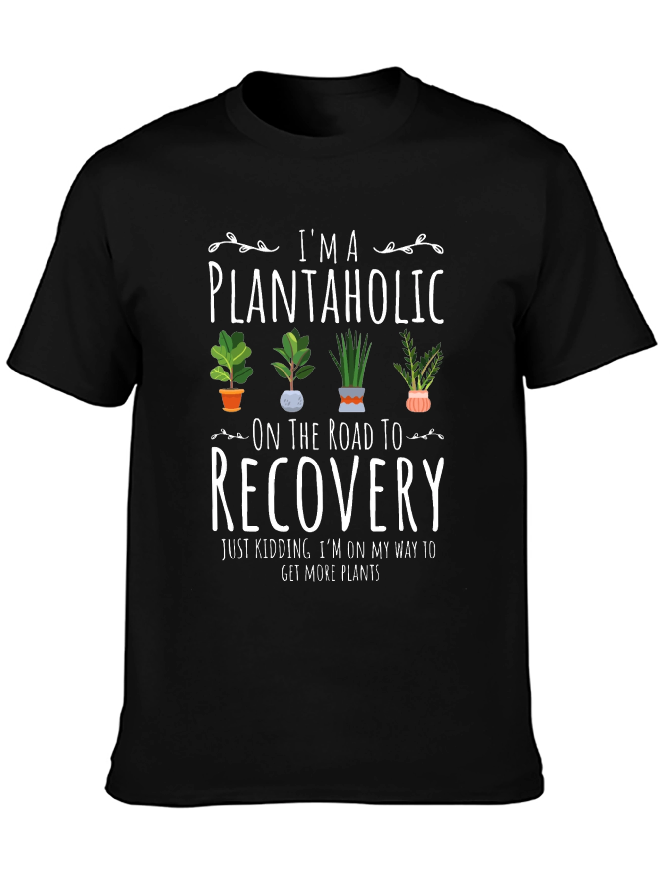 Black Plantaholic Graphic Tee - Funny Plant Lover Shirt view 3