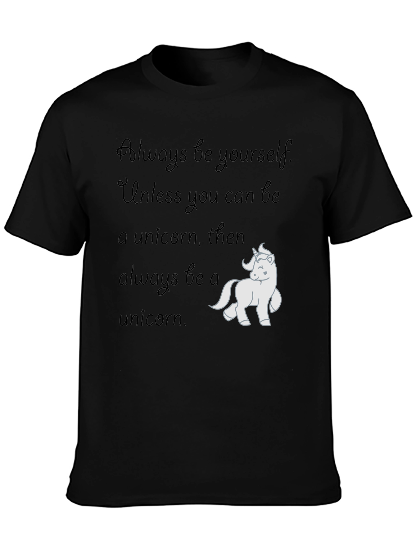 Black Unicorn T-Shirt - Always Be A Unicorn view 3
