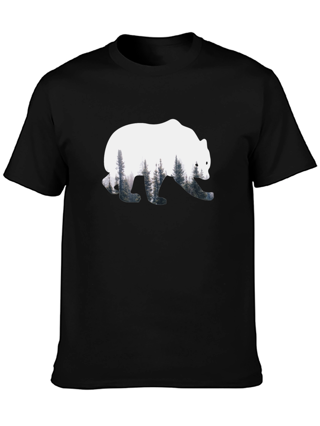 Black Bear Forest Graphic Black T-Shirt view 3