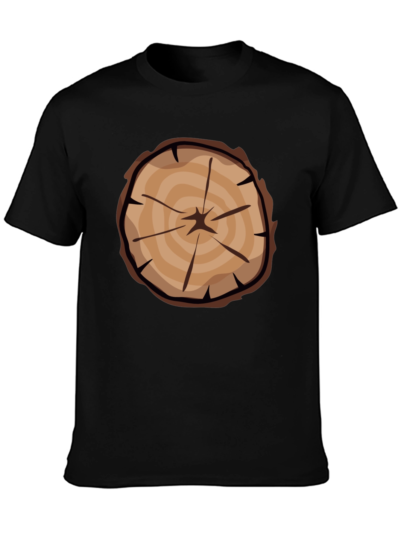 Black Tree Ring Graphic Tee - Black Casual T-Shirt view 3