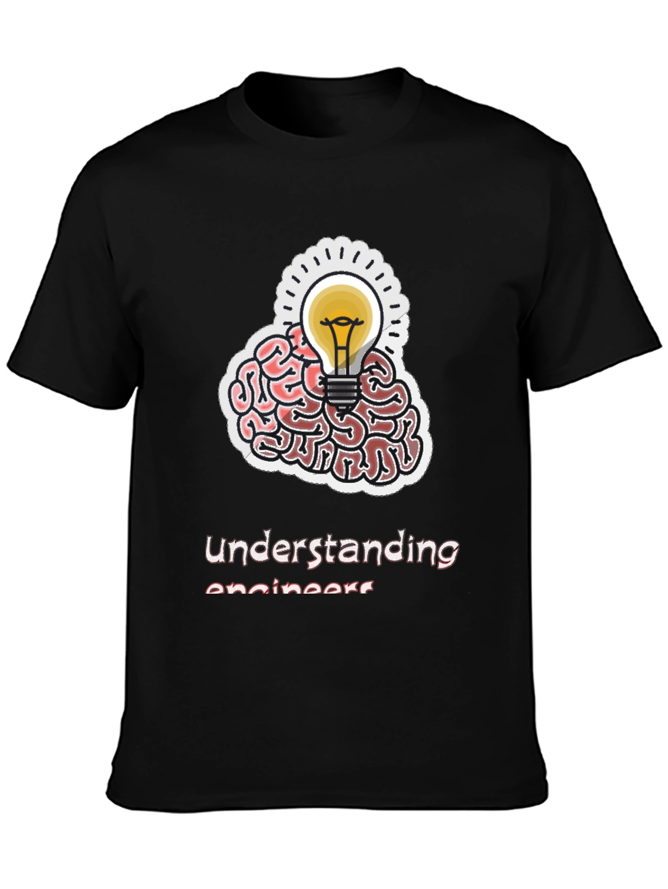 Black Understanding Engineers Brain T-Shirt view 3