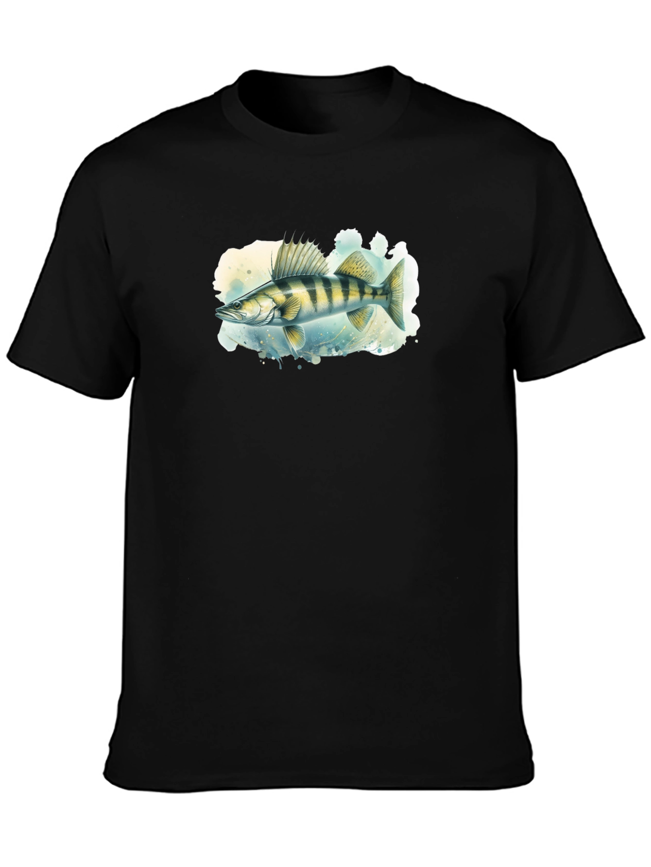 Black Walleye Fish Graphic Tee - Men's Black T-Shirt view 3
