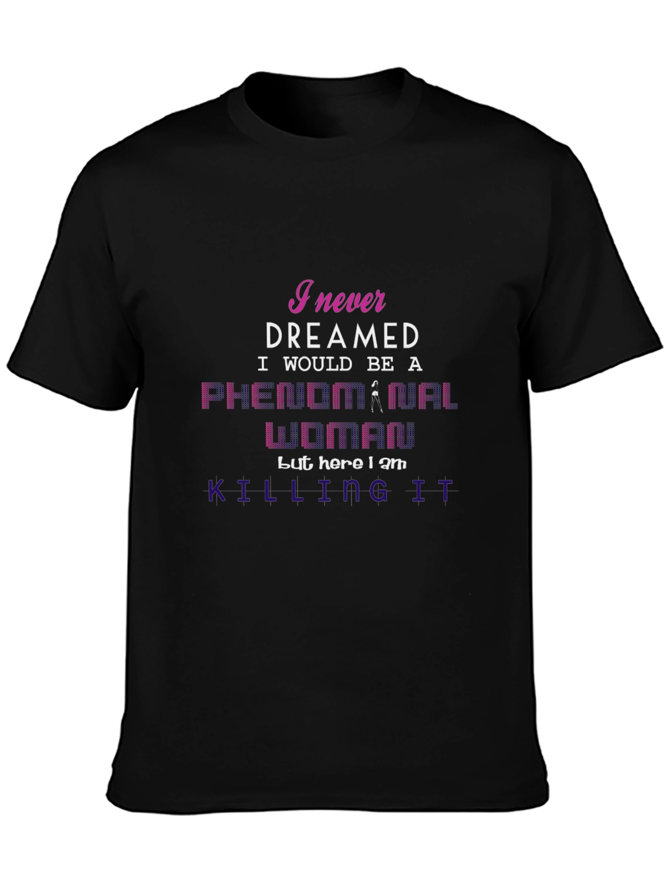 Black Phenomenal Woman Graphic T-Shirt view 3