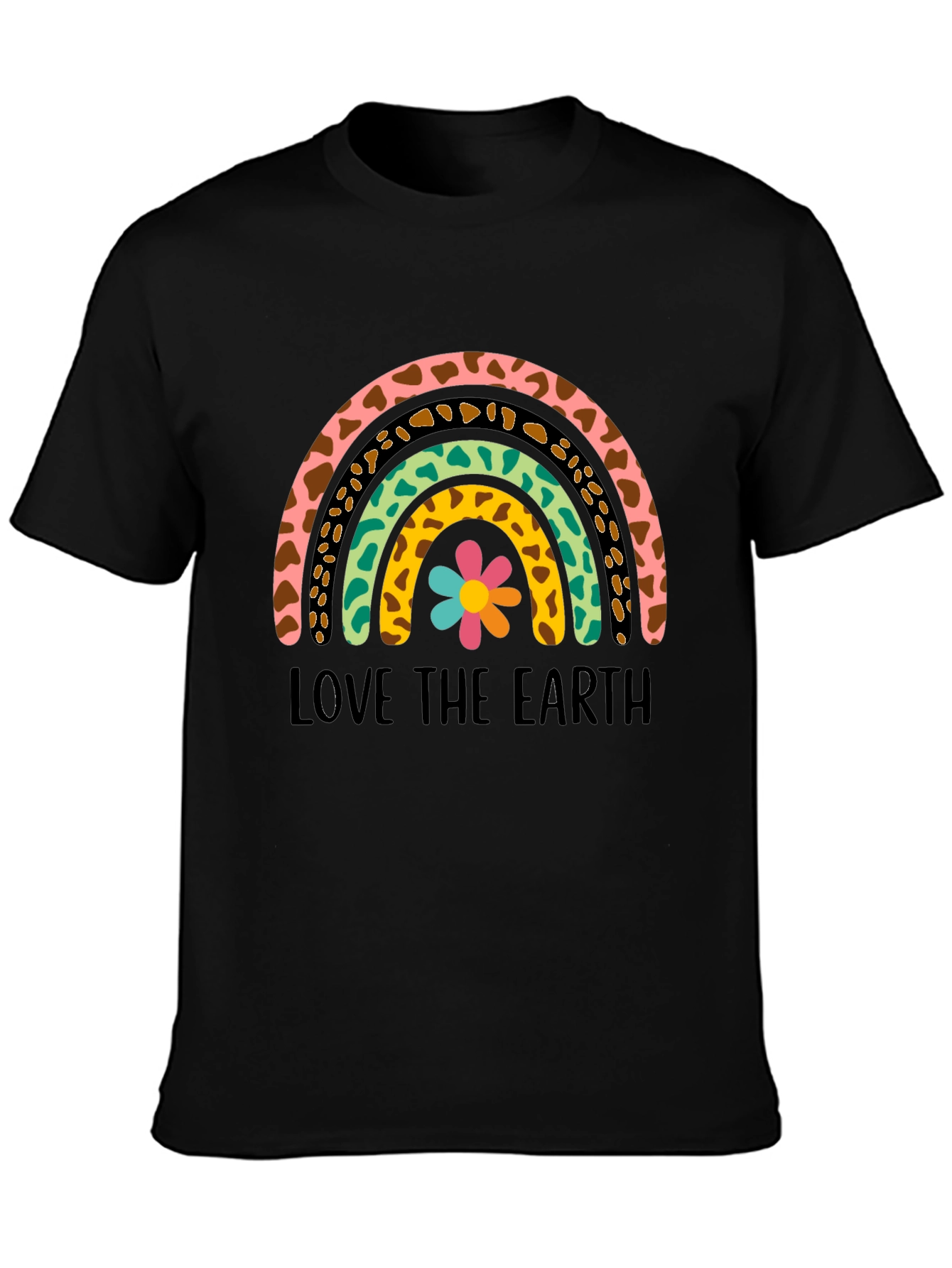 Black Love the Earth Rainbow Graphic Tee - Unisex view 3