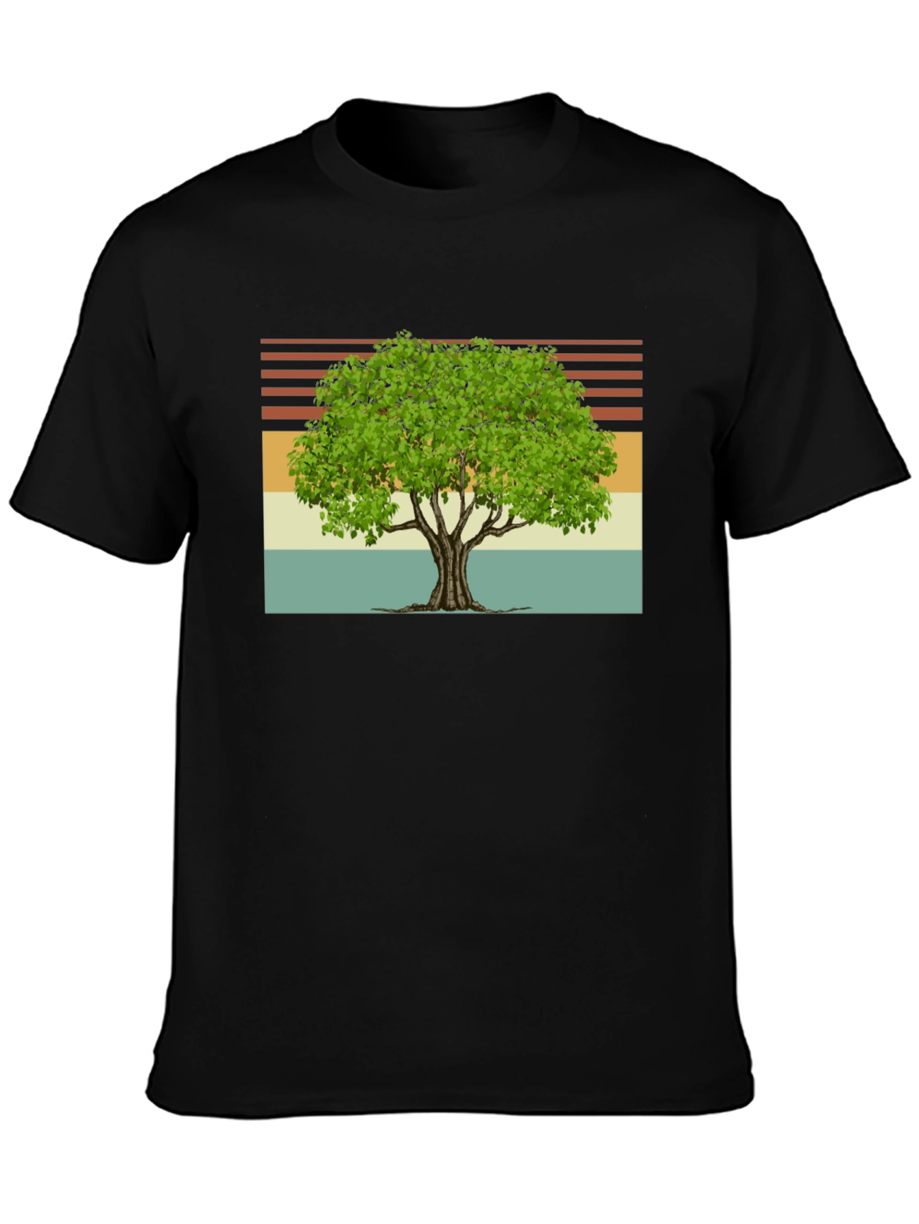 Black Vintage Tree Graphic T-Shirt view 3