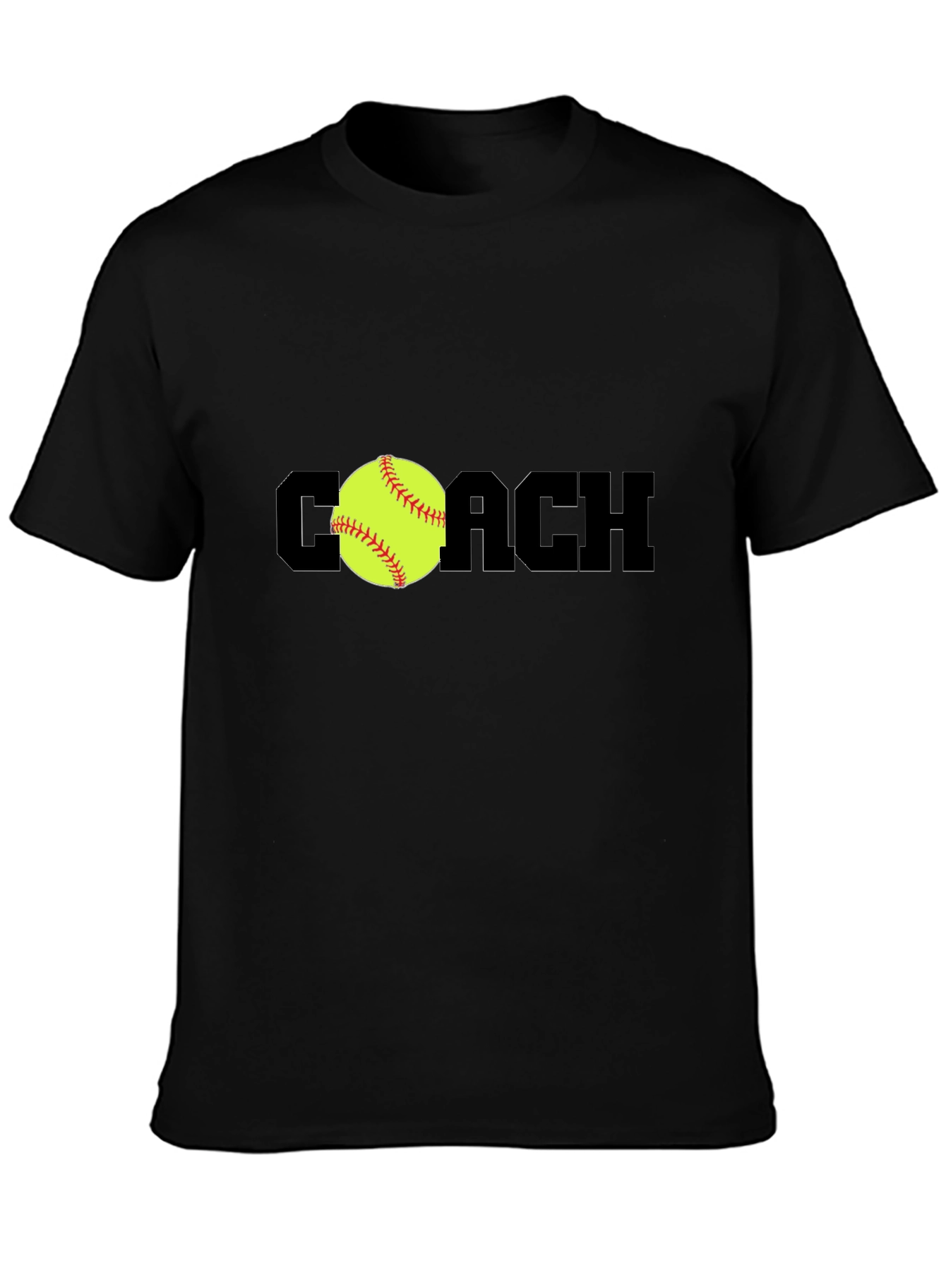 Black Coach Softball T-Shirt - Black view 3