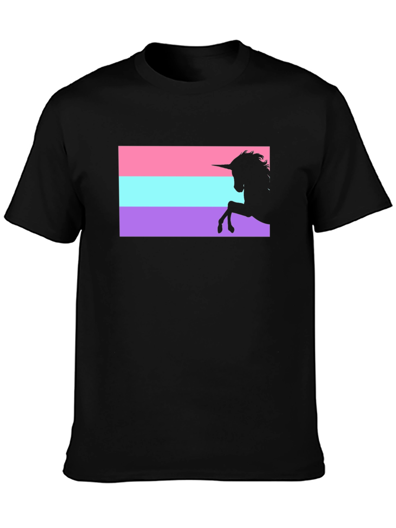 Black Unicorn Genderfluid Pride T-Shirt view 3