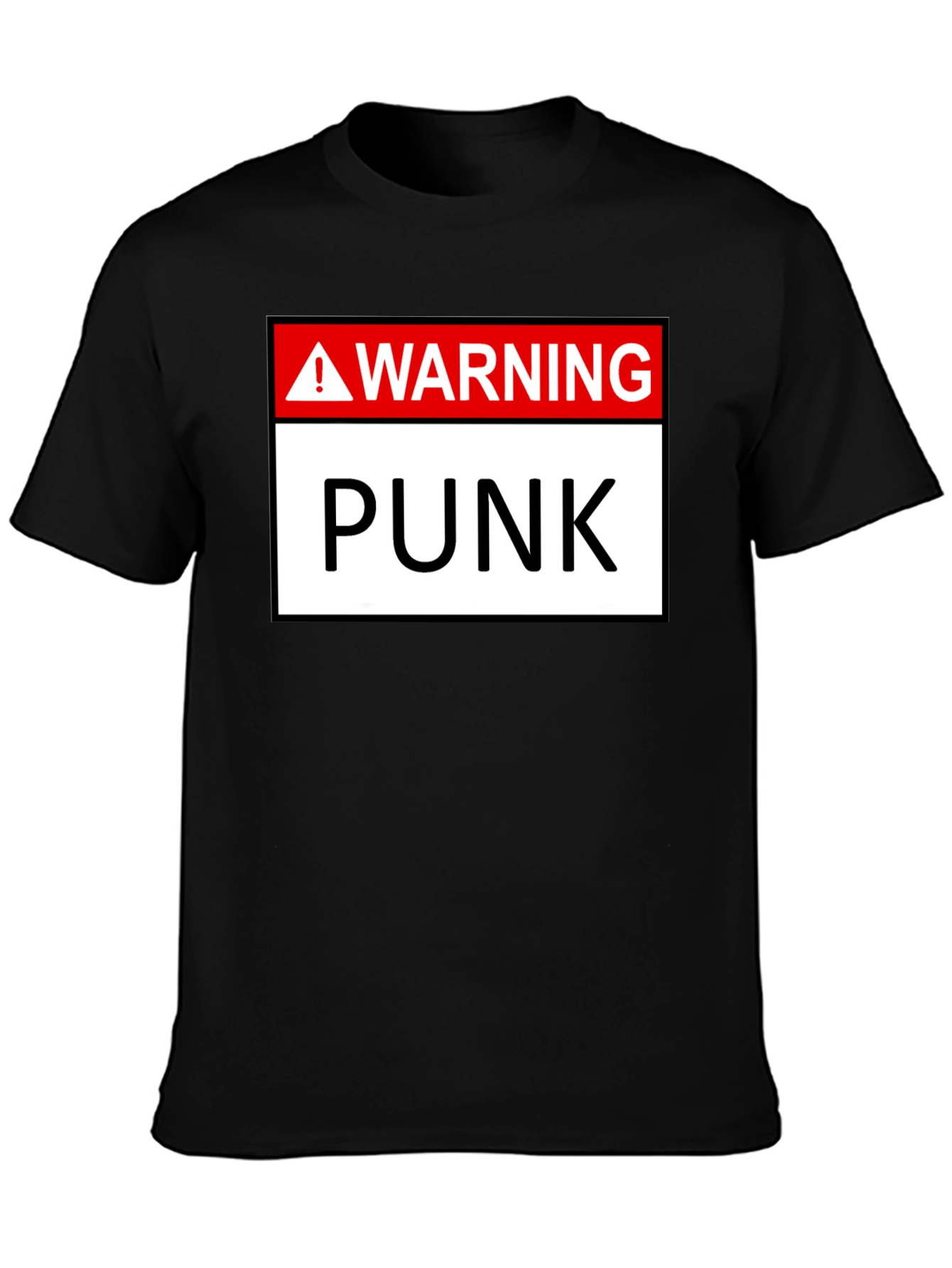 Warning Punk T-Shirt - Black Graphic Tee - 3