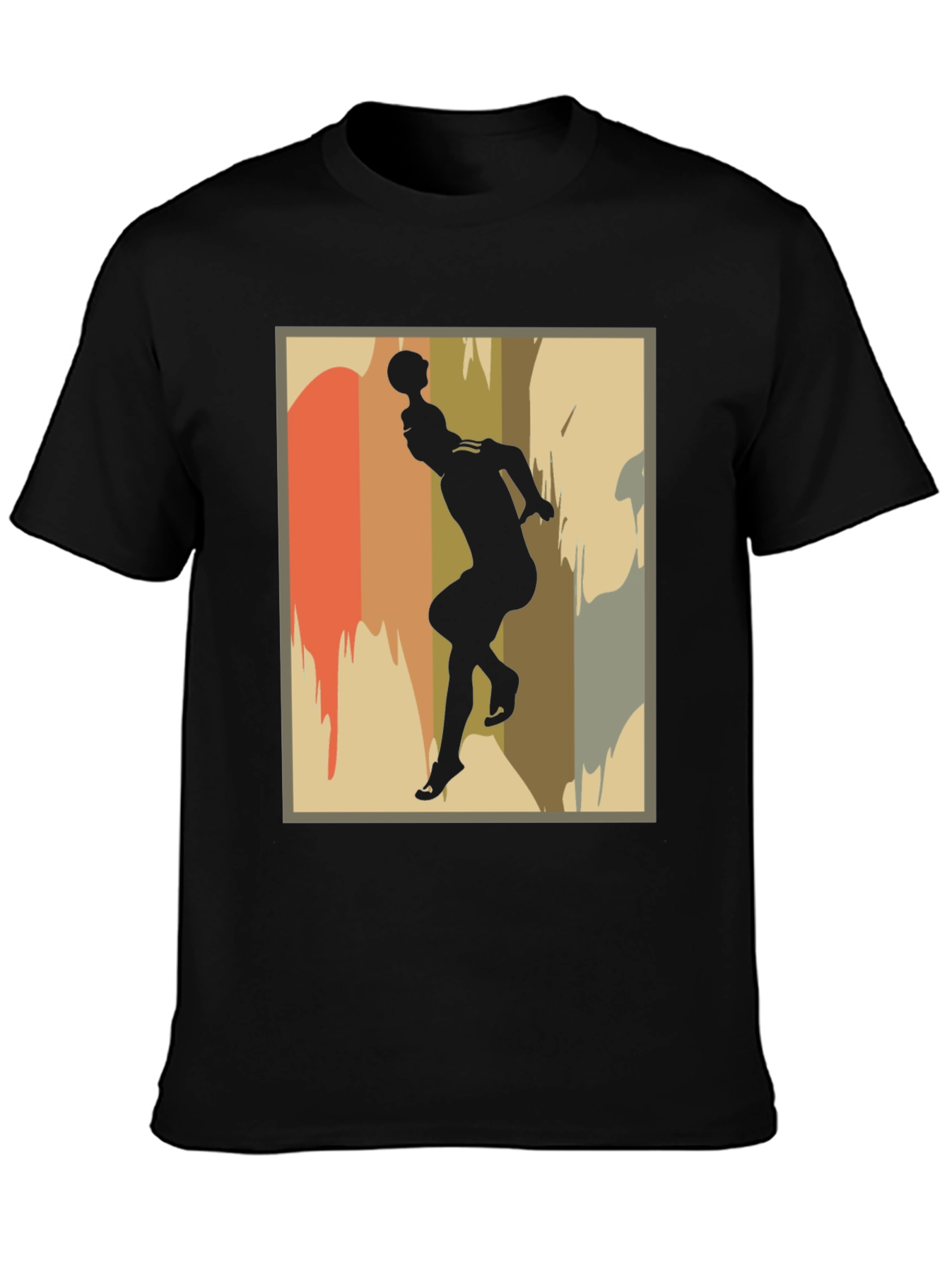 Black Retro Silhouette Graphic T-Shirt view 3