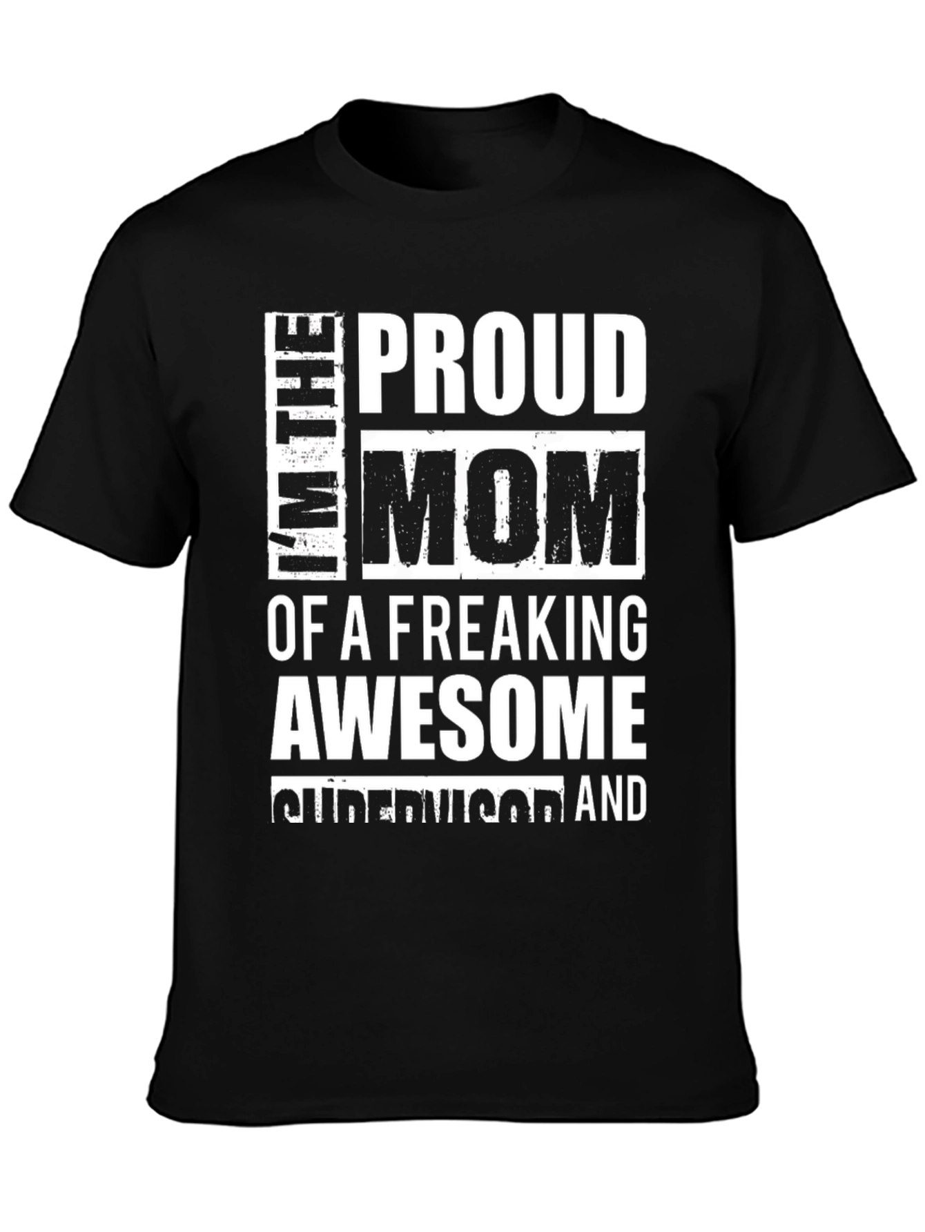 Black Proud Mom Graphic T-Shirt - Black view 3