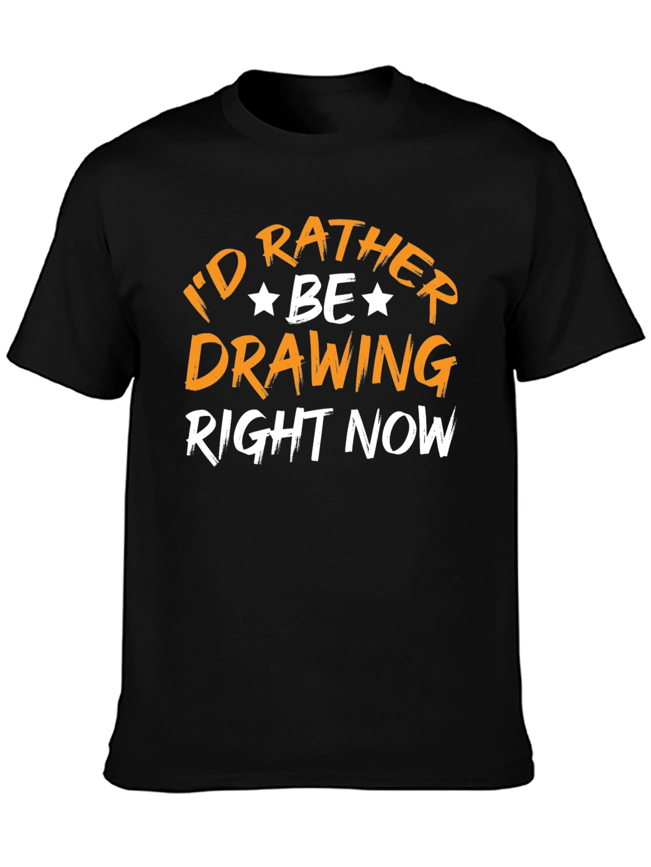 Black I'd Rather Be Drawing T-Shirt view 3
