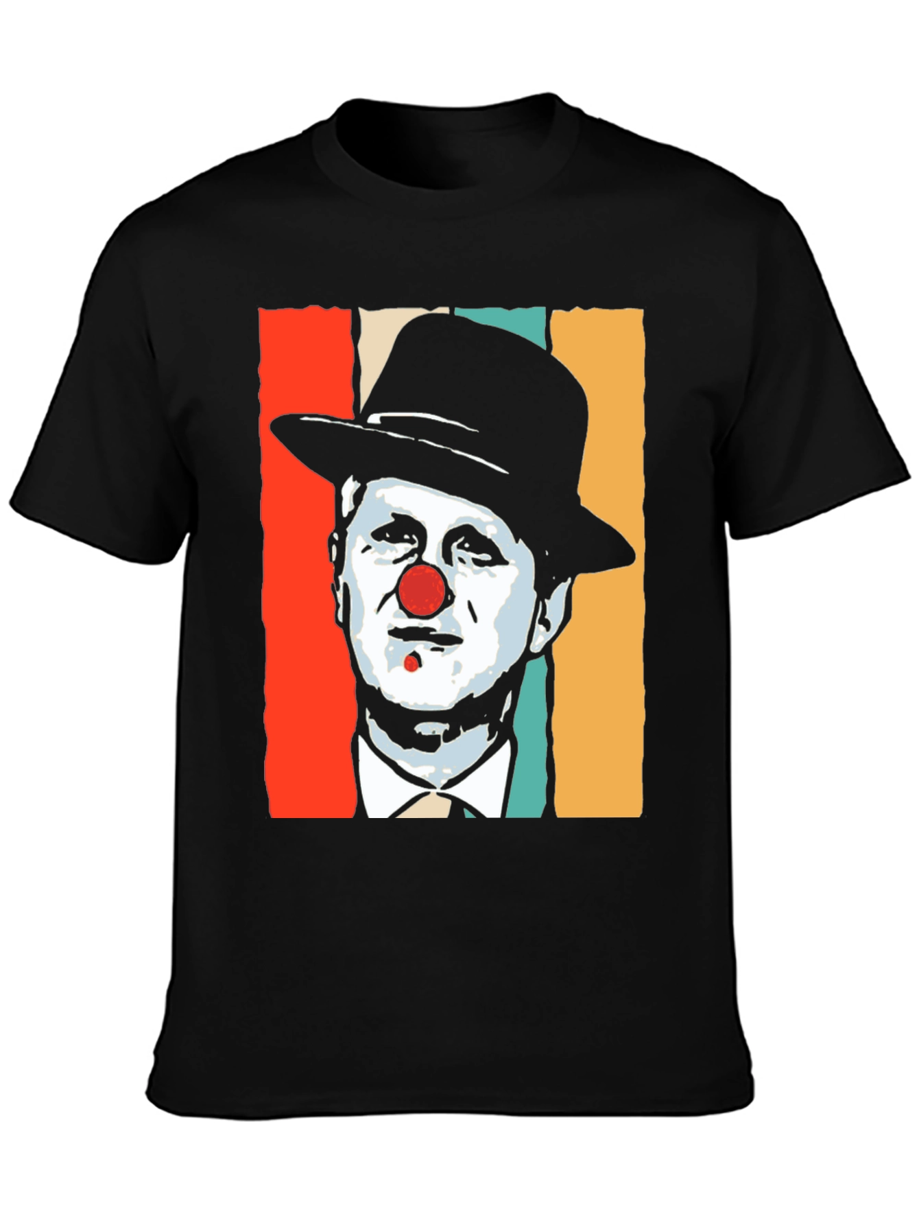 Black Clown Portrait Graphic T-Shirt - Retro Style view 3