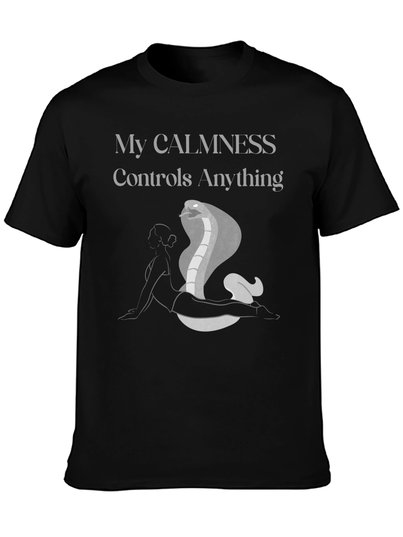 Black Calmness Cobra Graphic Tee - Yoga Inspired view 3
