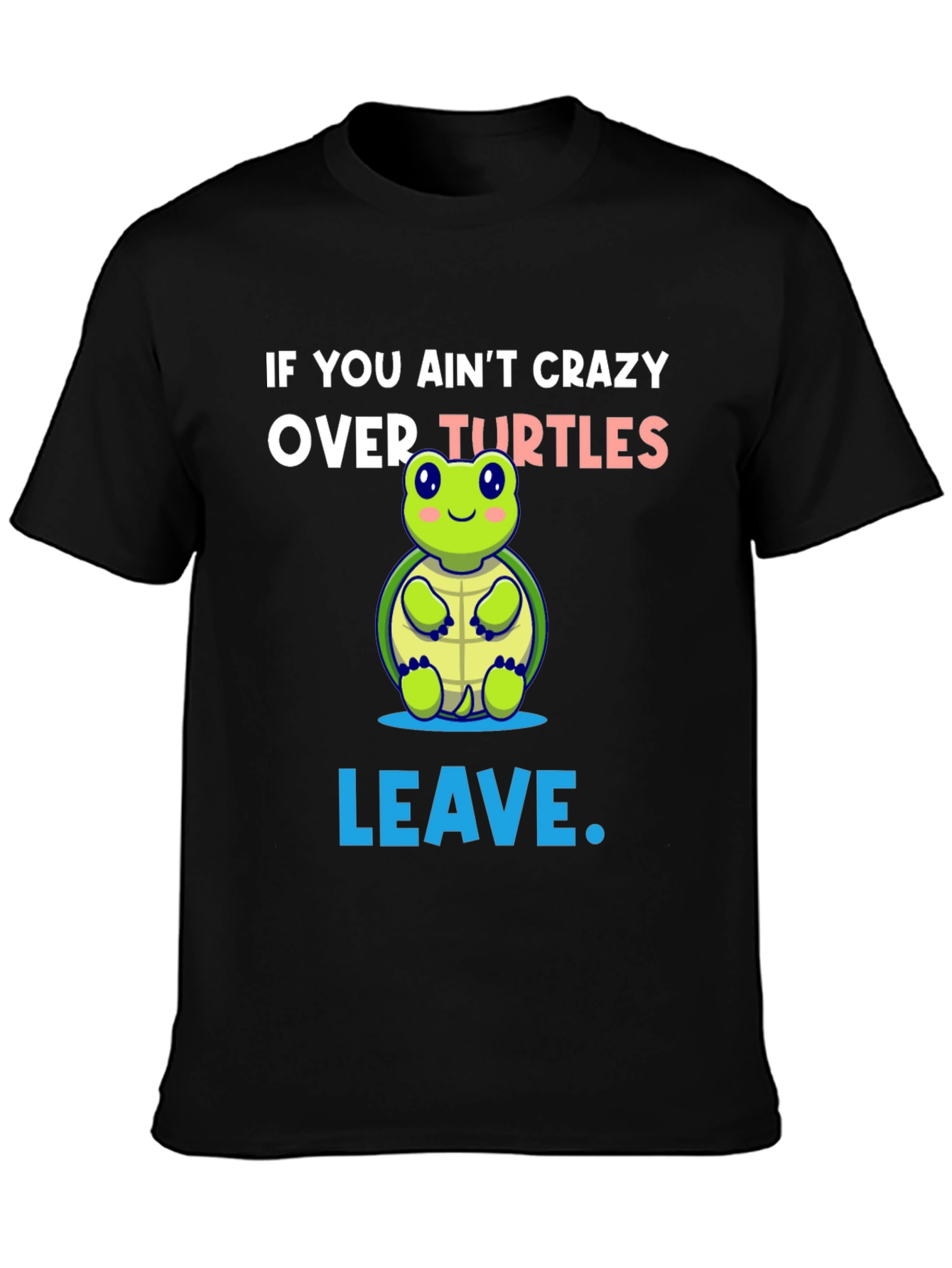 Black Crazy Over Turtles Graphic Tee view 3