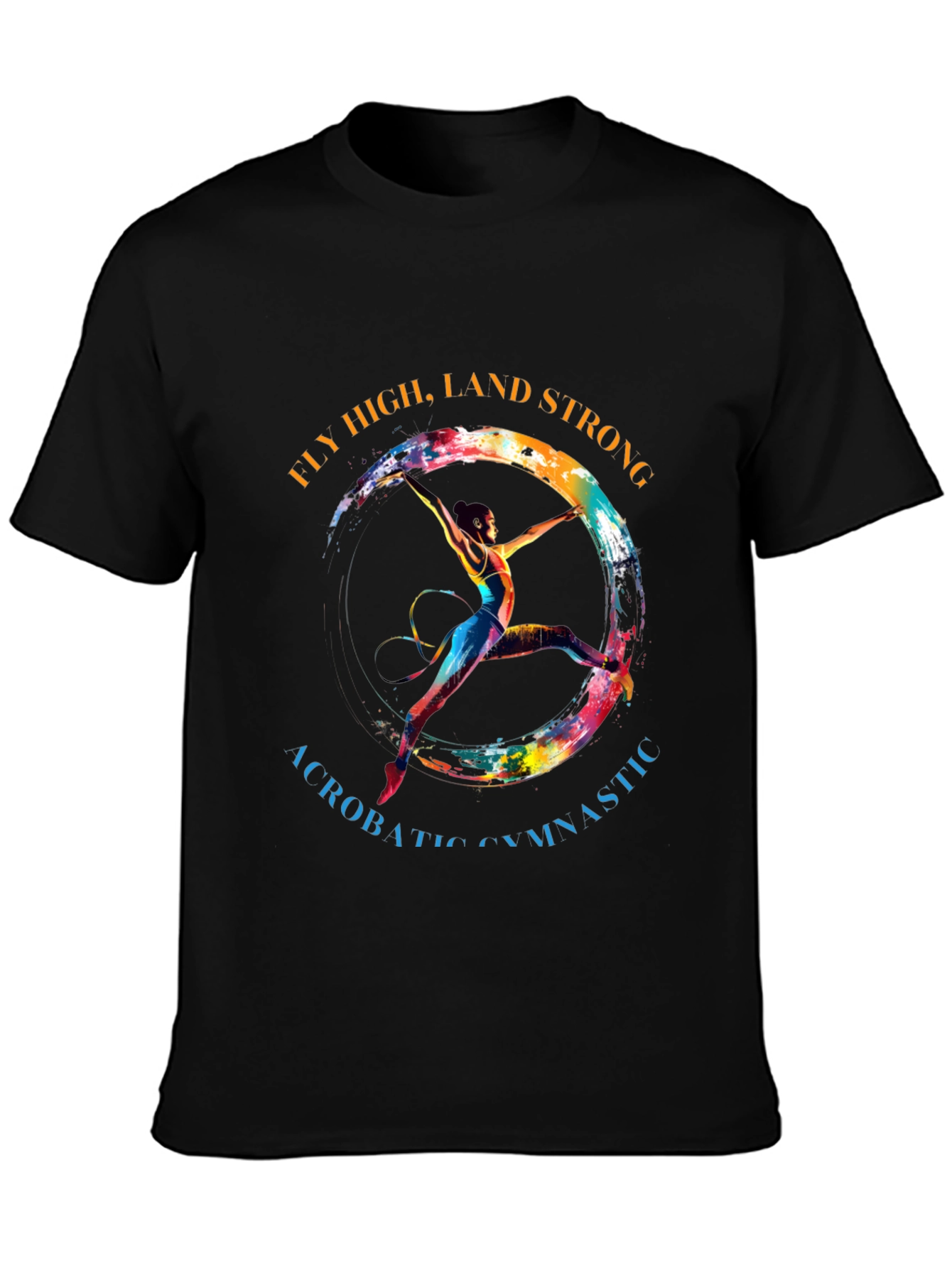 Black Gymnastics Fly High T-Shirt view 3