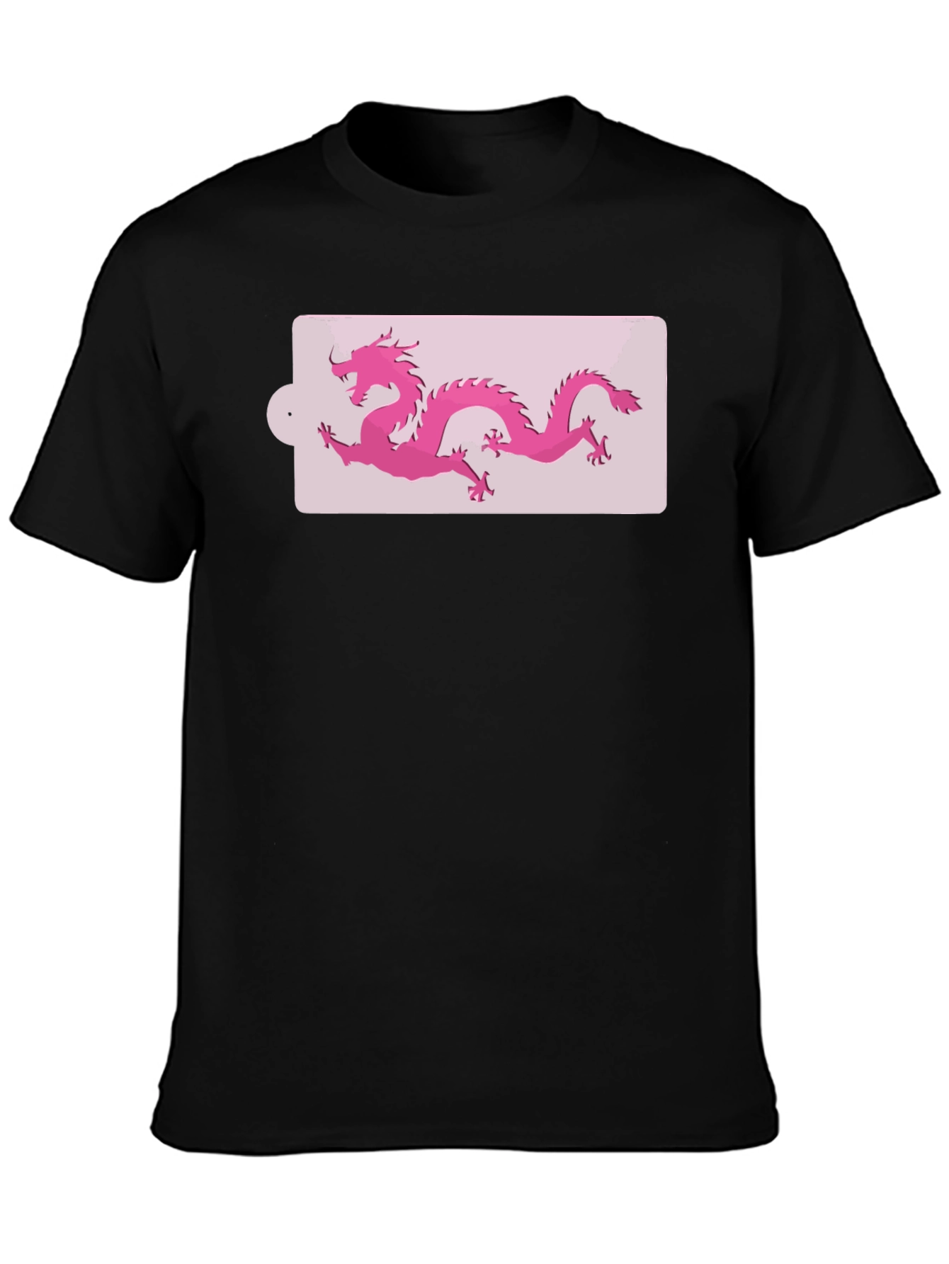 Black Pink Dragon Graphic Black T-Shirt view 3