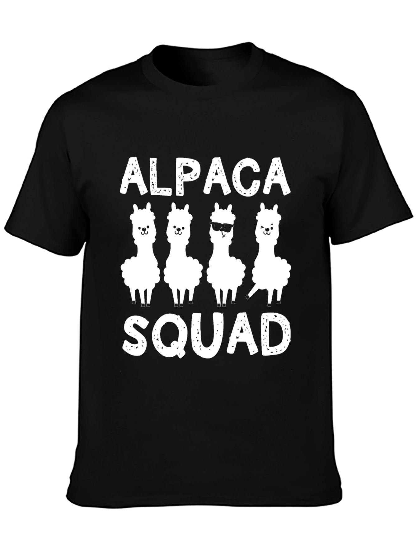 Black Alpaca Squad Black Graphic T-Shirt view 3
