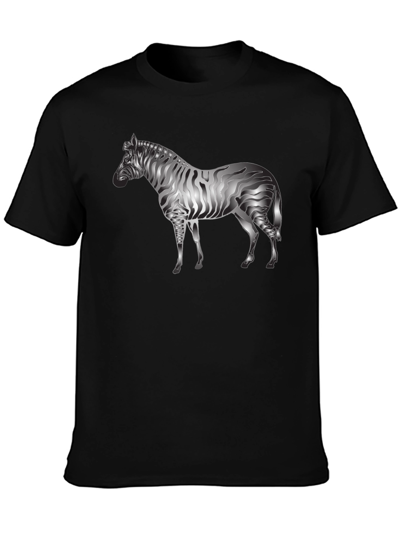 Black Zebra Graphic Tee - Cool Animal Design view 3