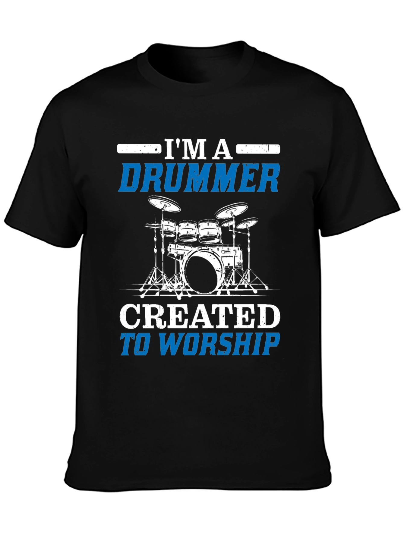 Black I'm A Drummer Worship Graphic T-Shirt view 3
