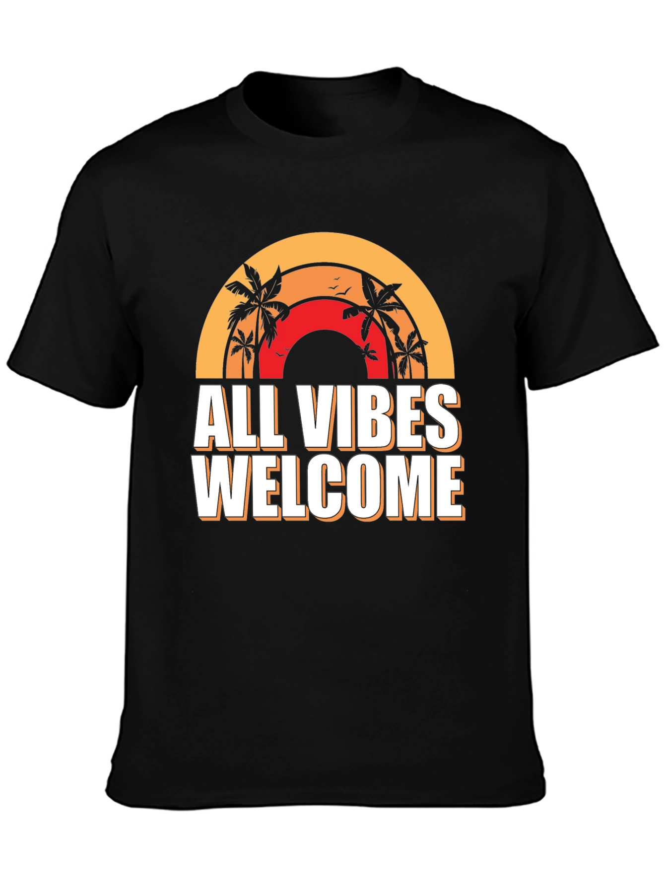 Black All Vibes Welcome Graphic Tee - Black view 3