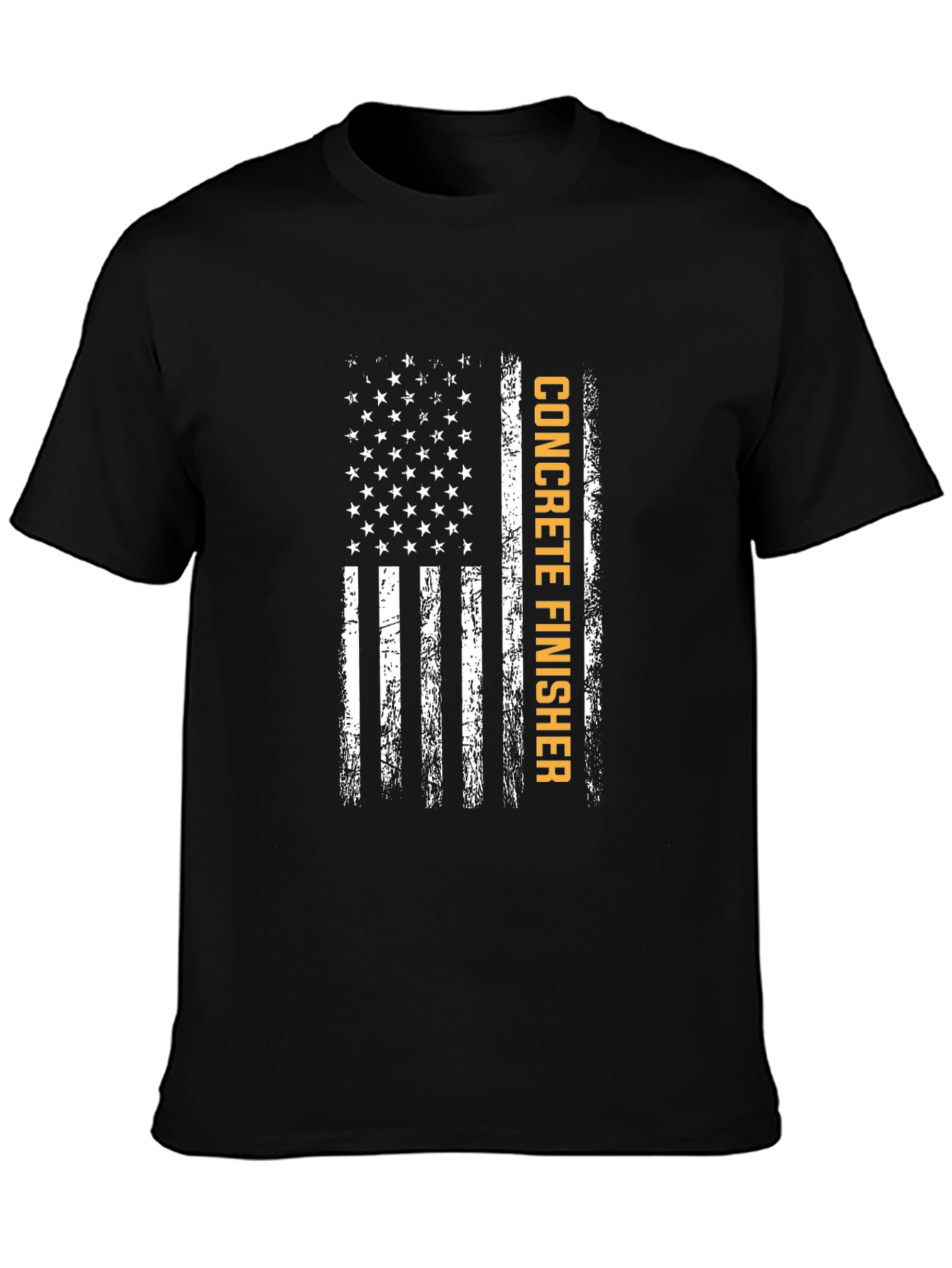 Black Concrete Finisher American Flag T-Shirt view 3
