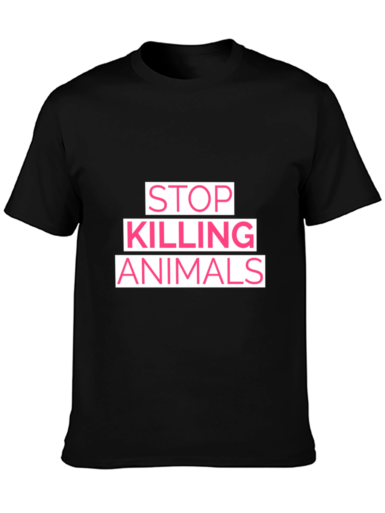 Black Stop Killing Animals Graphic T-Shirt - Black view 3