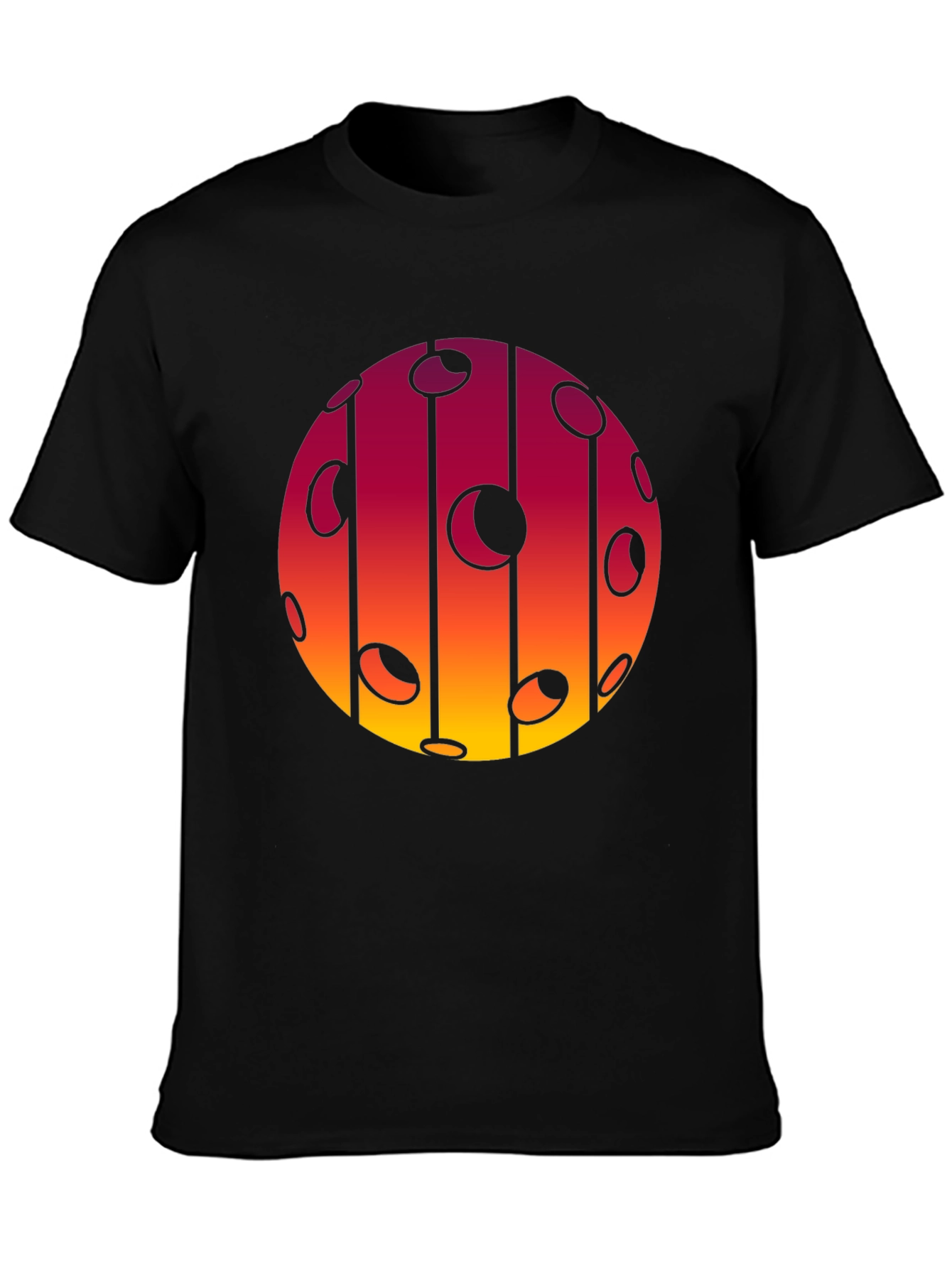 Black Abstract Sunset T-Shirt view 3