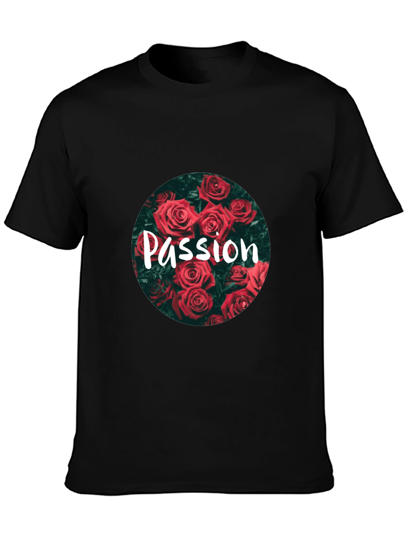 Black Passion Rose Graphic Tee - Stylish Floral Print Shirt view 3