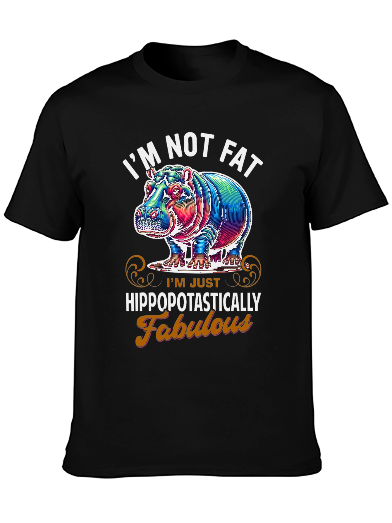 Black Hippopotastically Fabulous T-Shirt view 3