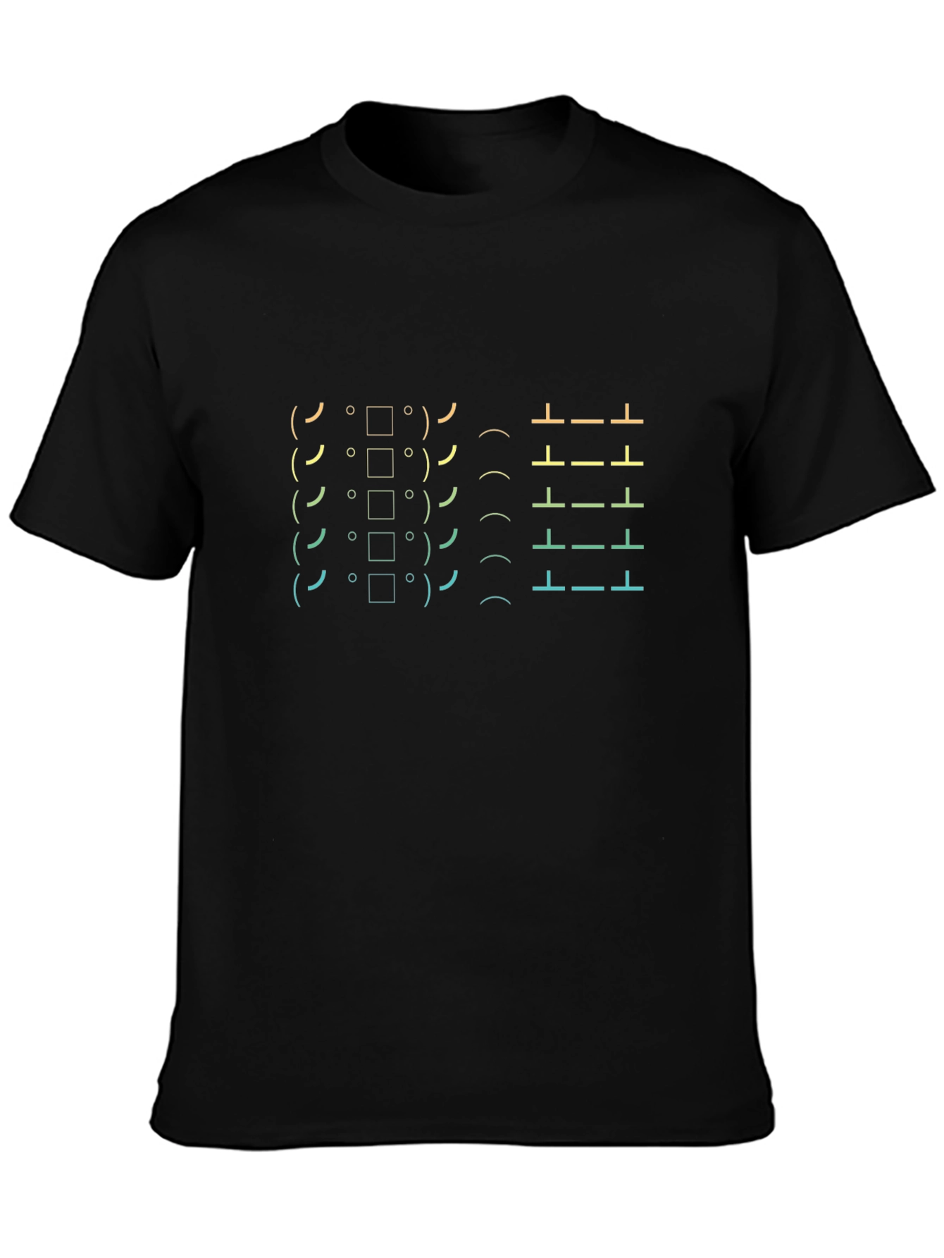 Black Black ASCII Pattern T-Shirt view 3