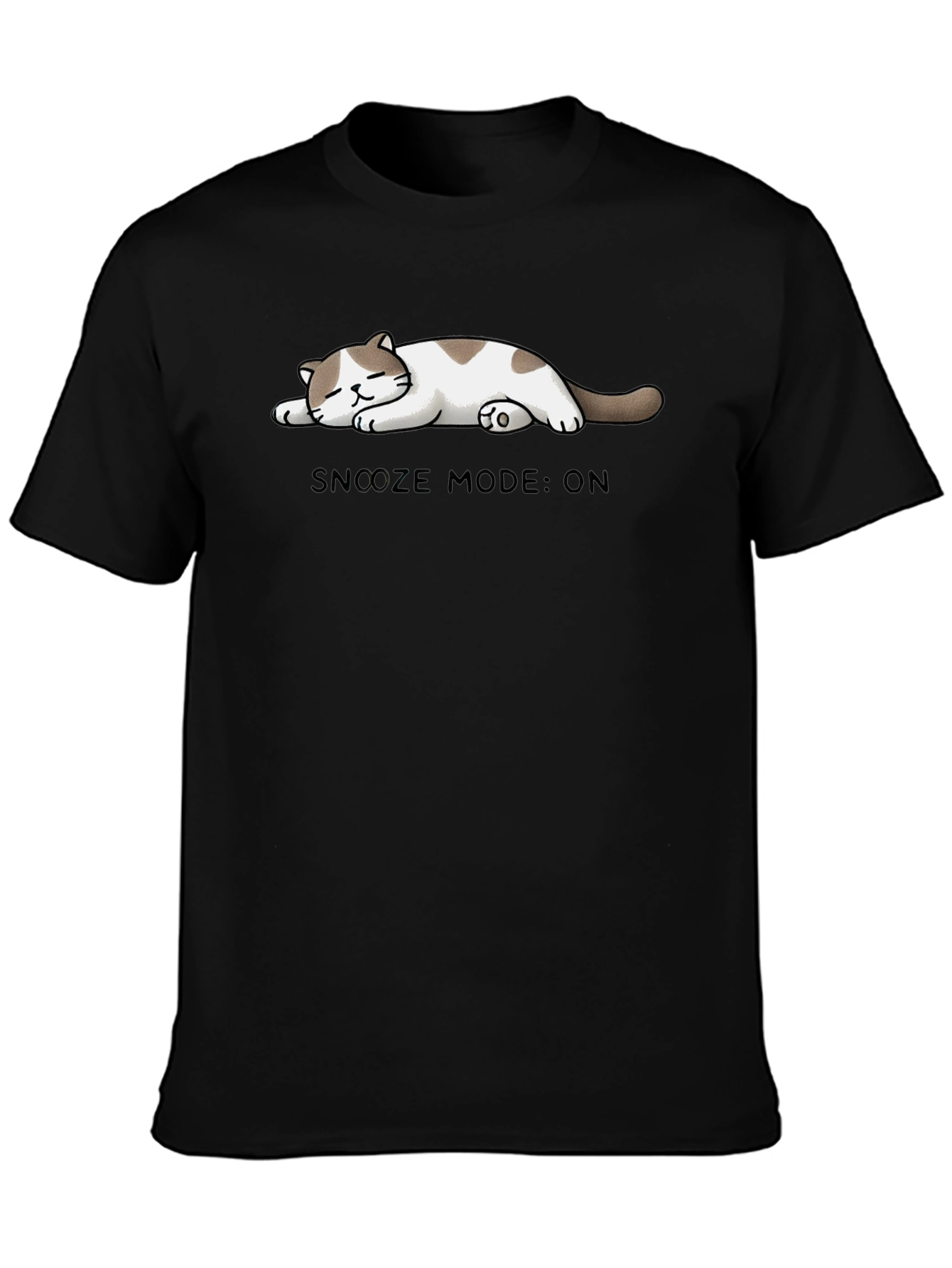 Black Snooze Mode Cat T-Shirt - Cute & Comfy view 3
