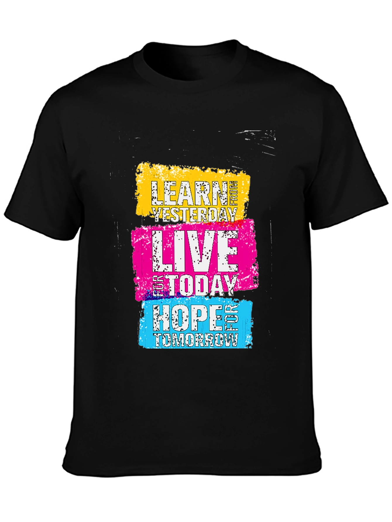 Black Motivational Learn Live Hope Graphic Tee view 3