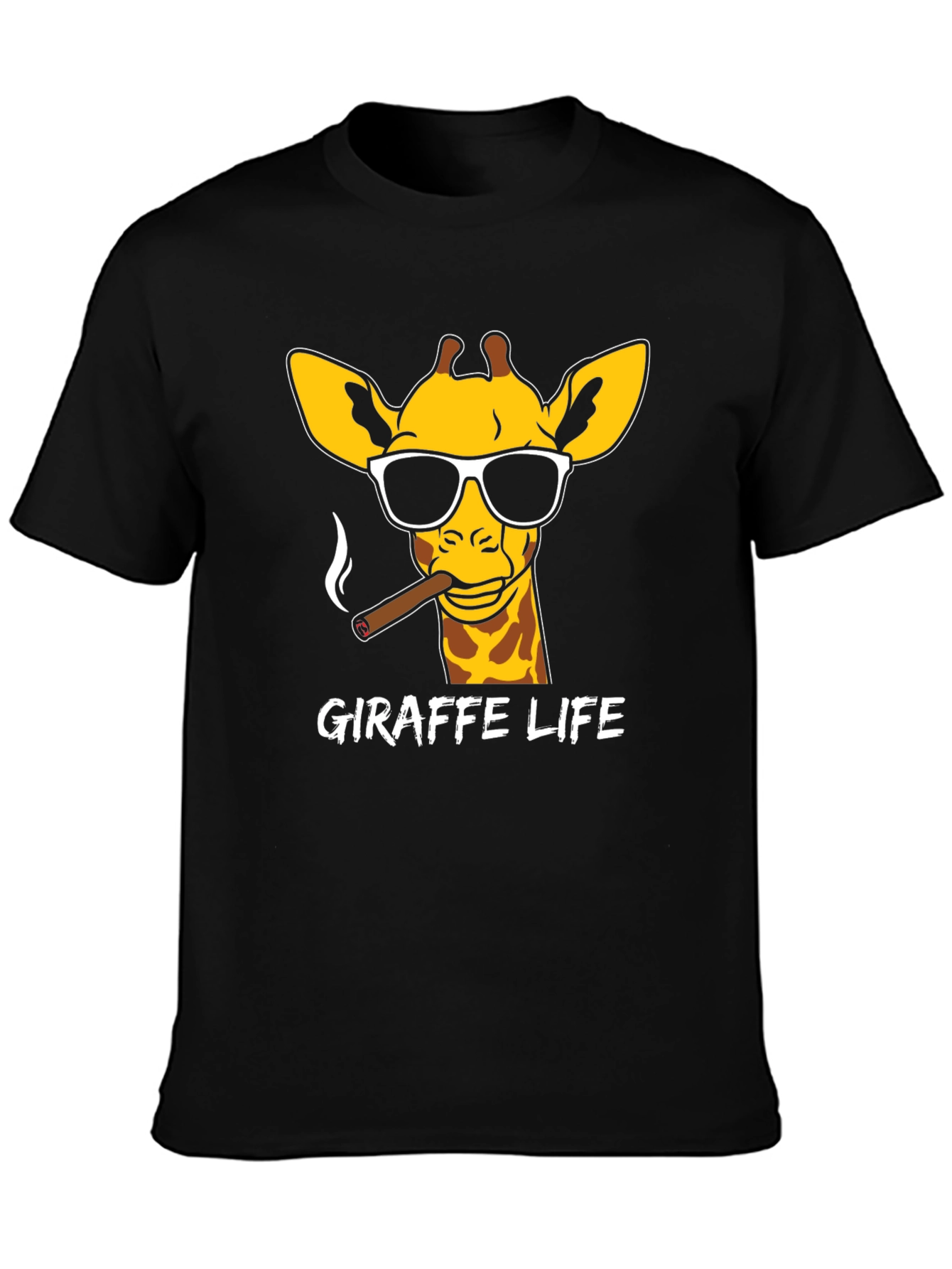 Black Giraffe Life T-Shirt - Cool Animal Tee view 3