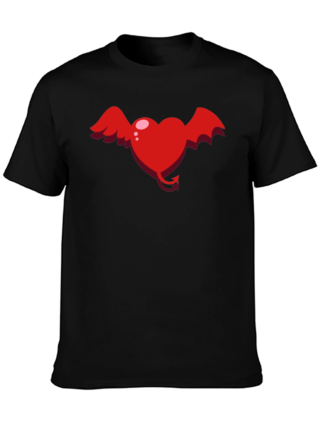 Black Heart Devil Winged Graphic Tee - Unisex view 3